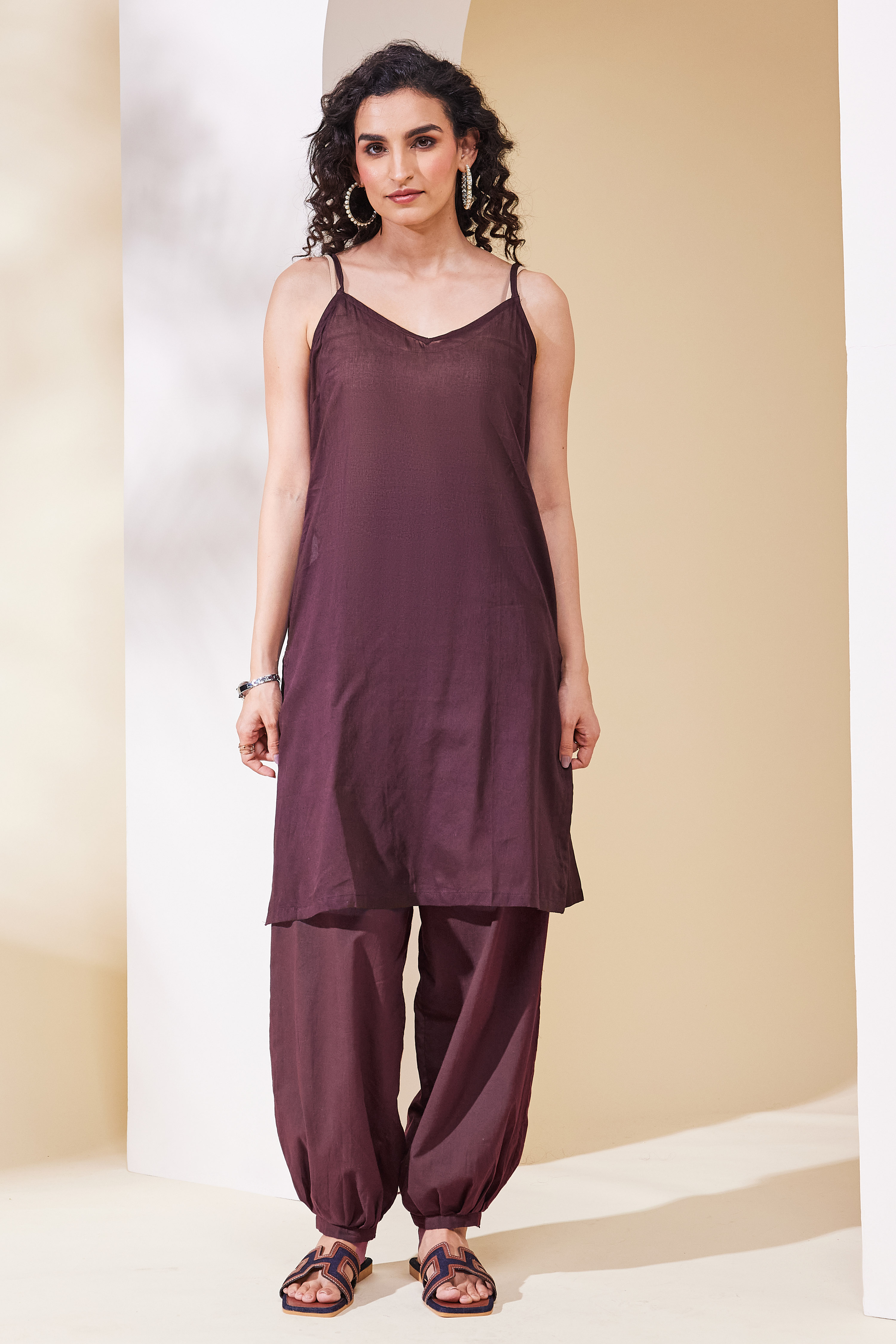 Brown Viscose Blend Straight Kurta image number 6