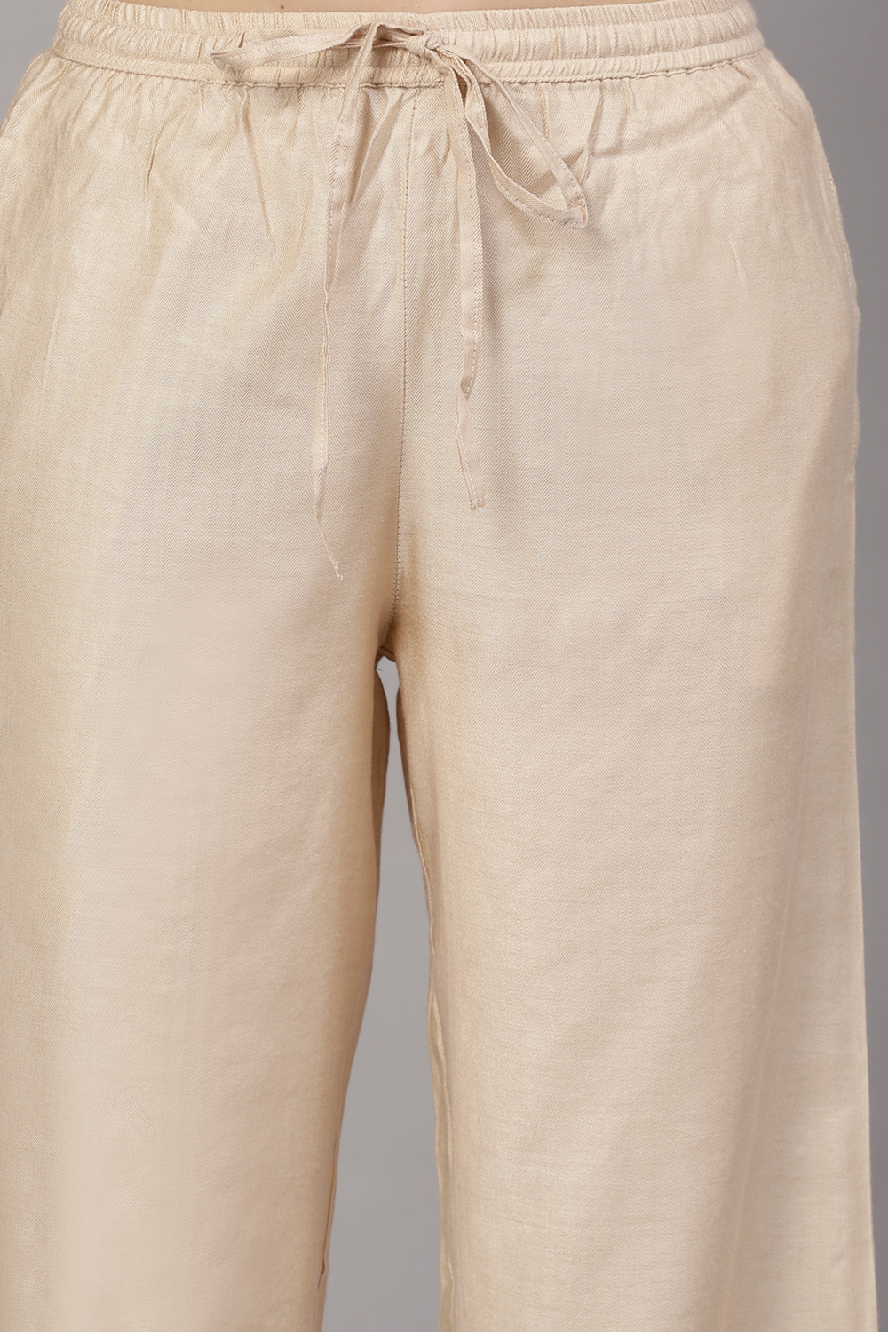 Peach Nude Viscose Straight Suit Set image number 2