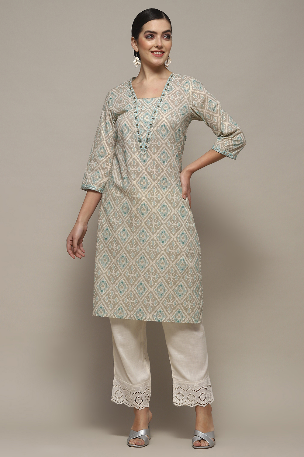 Blue Rayon Straight Kurta image number 0