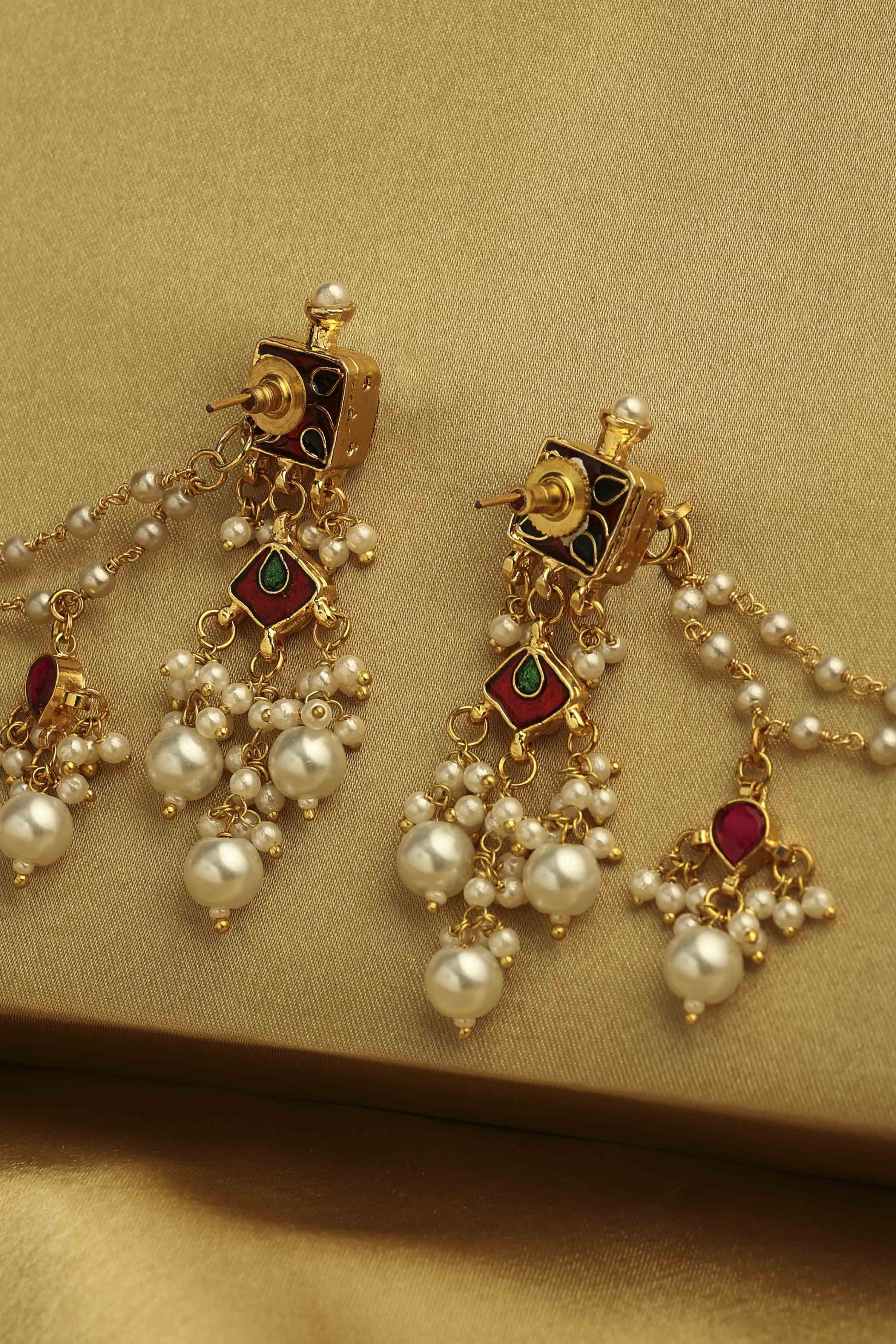 Red Brass Drop & Danglers image number 2