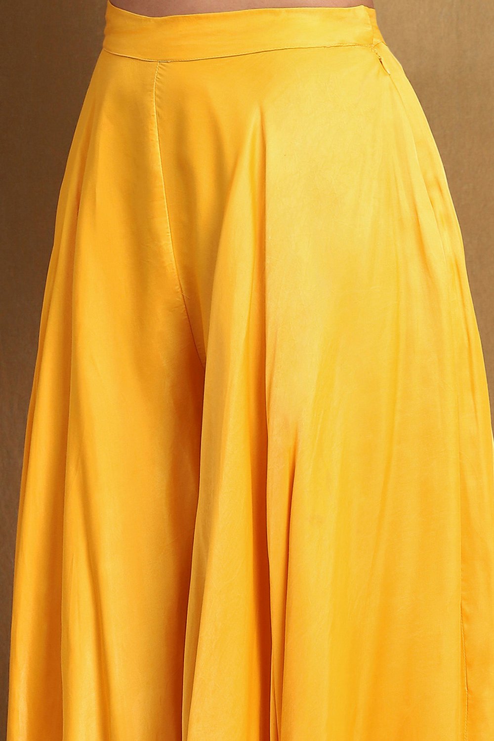 Yellow Embroidered Fusion Set image number 2