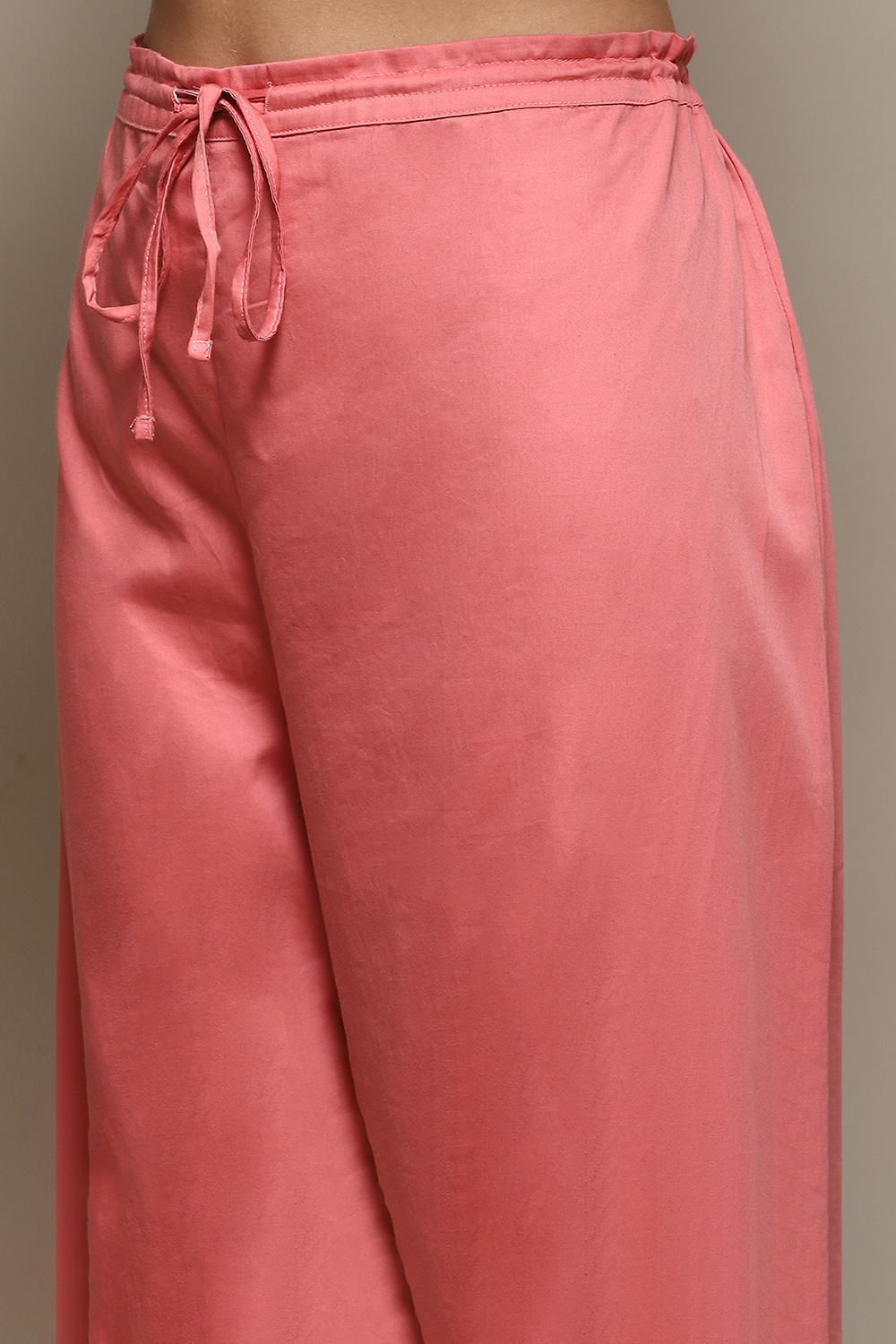 Mustard Cotton Blend Straight Yarndyed Kurta Palazzo Suit Set image number 2
