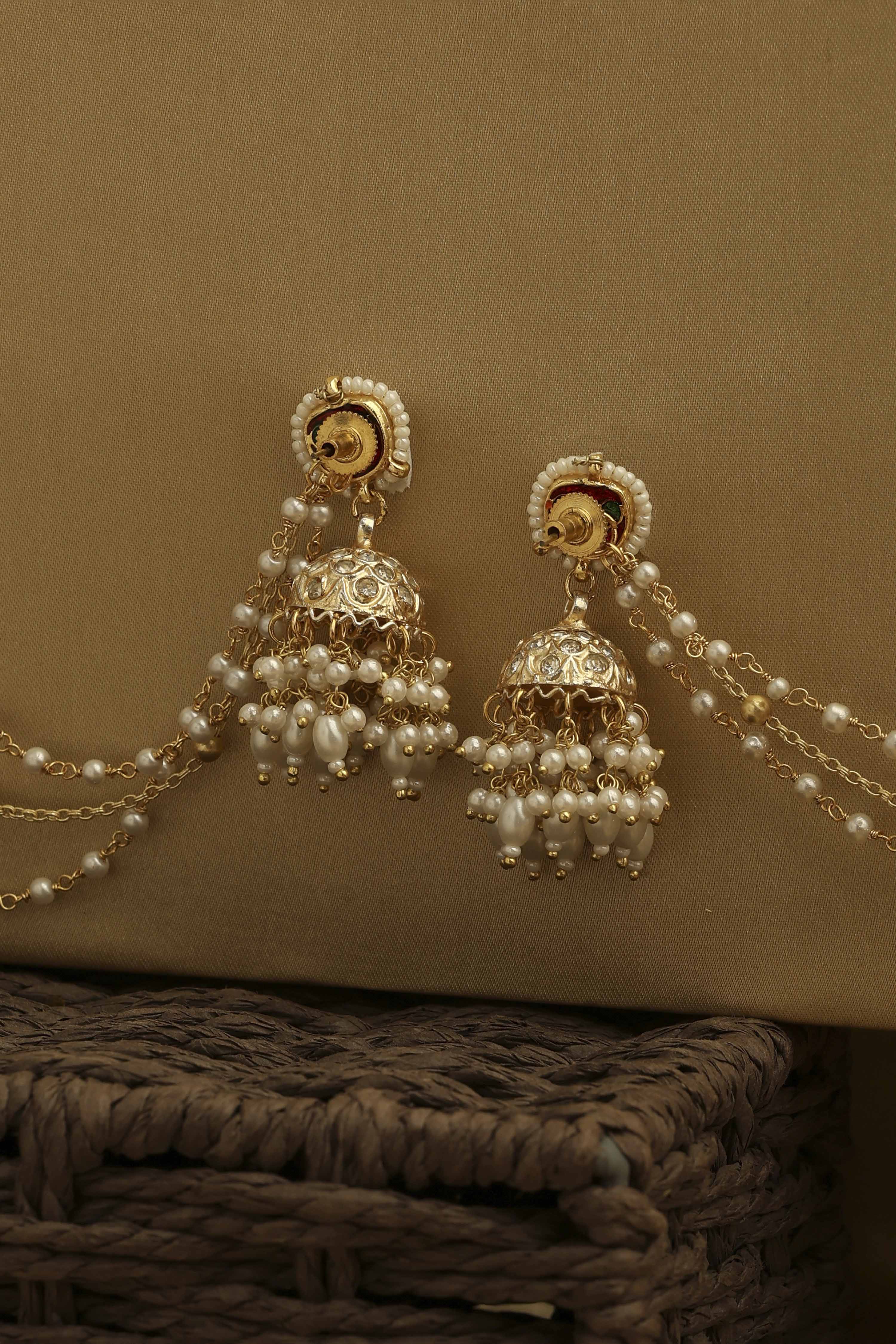 White Brass Drop & Danglers image number 2