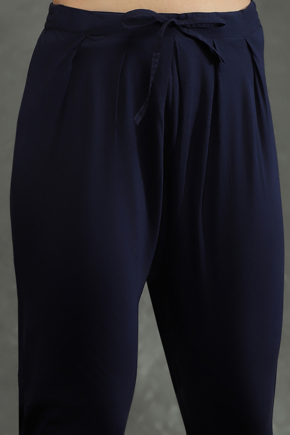 Rohit Bal Indigo Silk Chanderi Floral Anarkali Suit Set image number 2