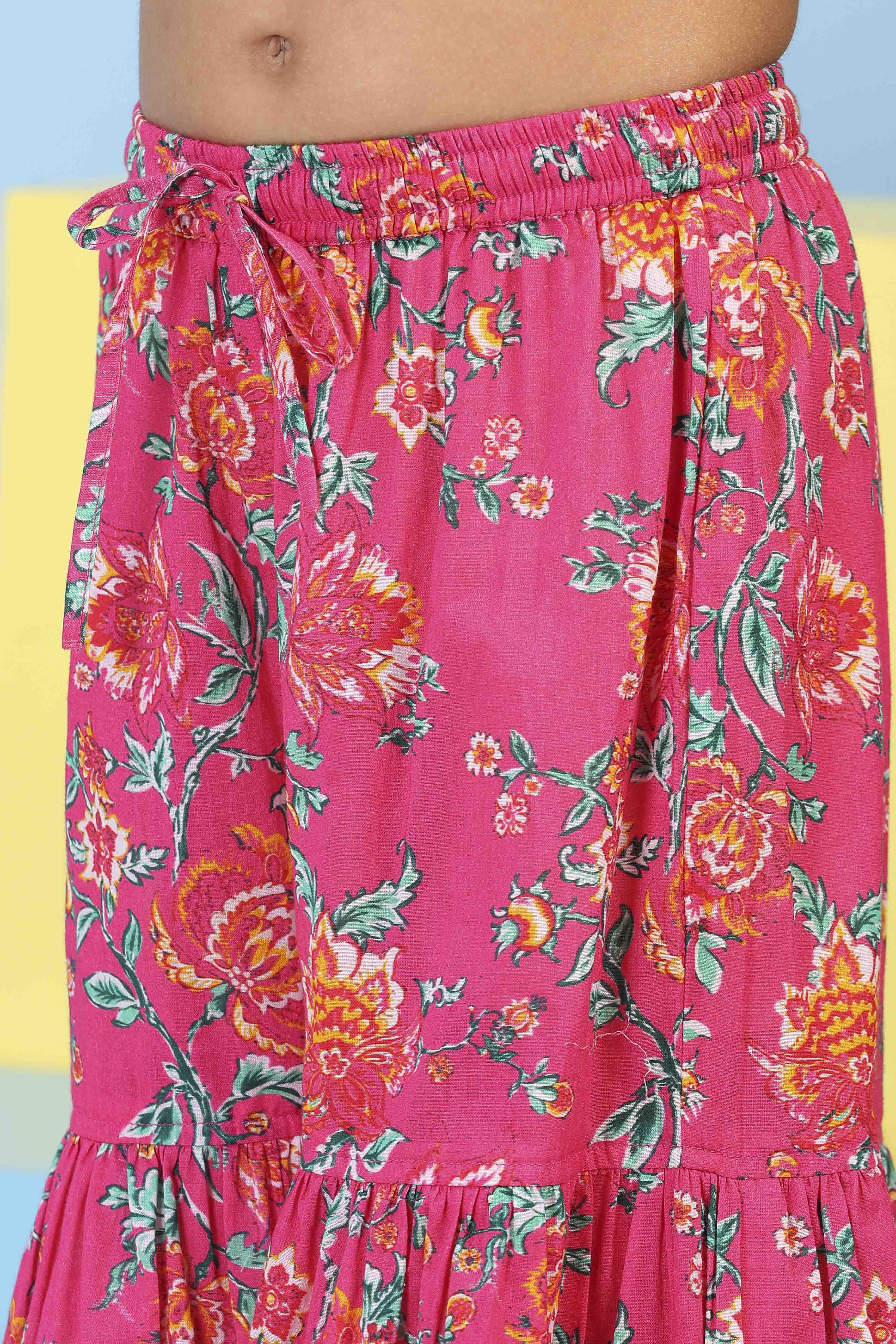 Pink Cotton Printed Straight Suit Set image number 2