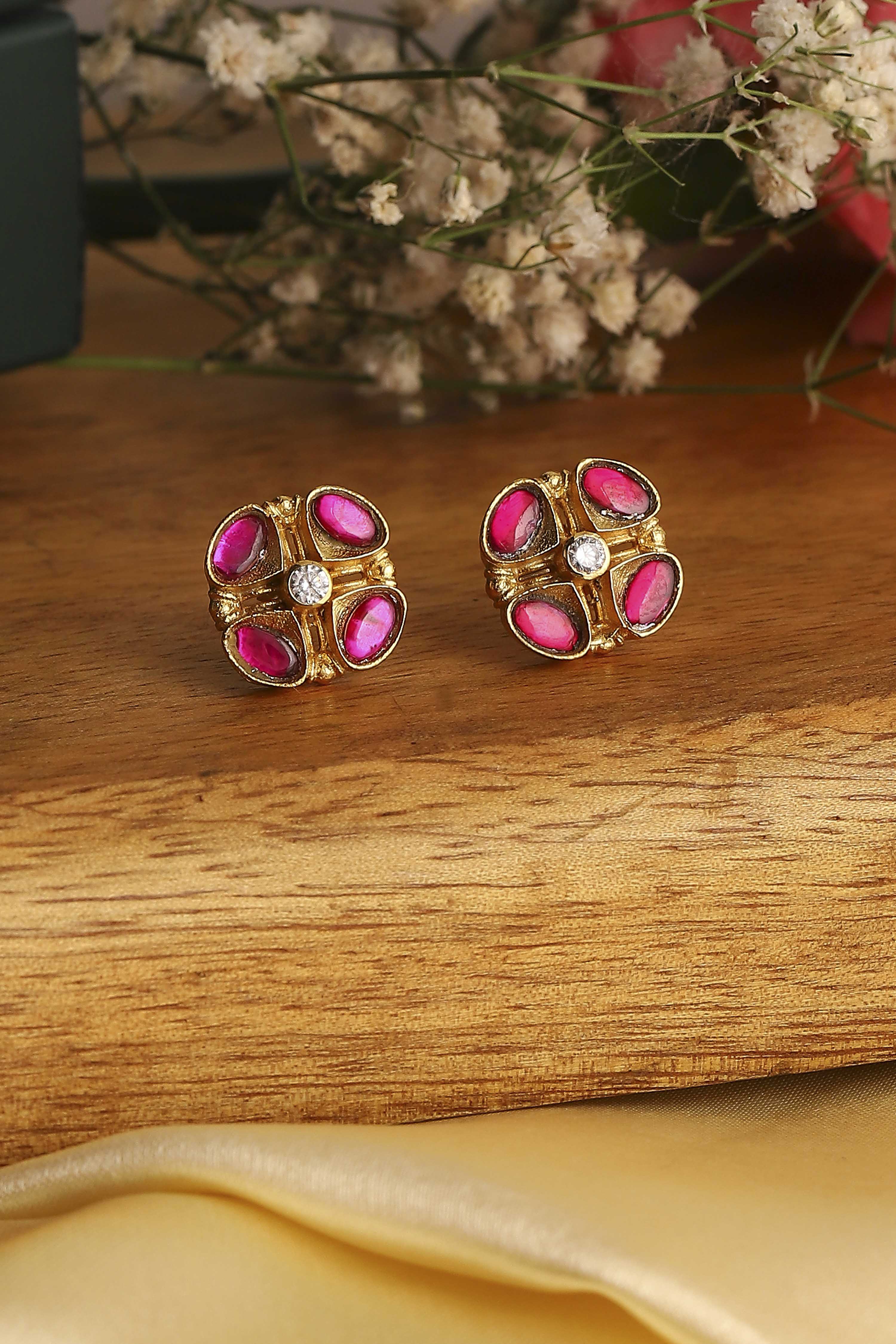 Dark Pink Brass Studs image number 0