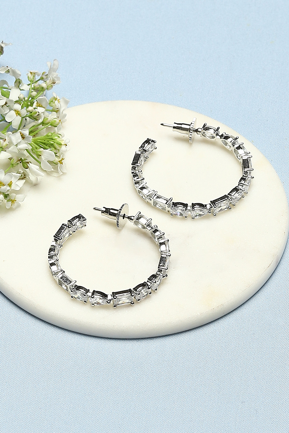 White Brass Earrings image number 0