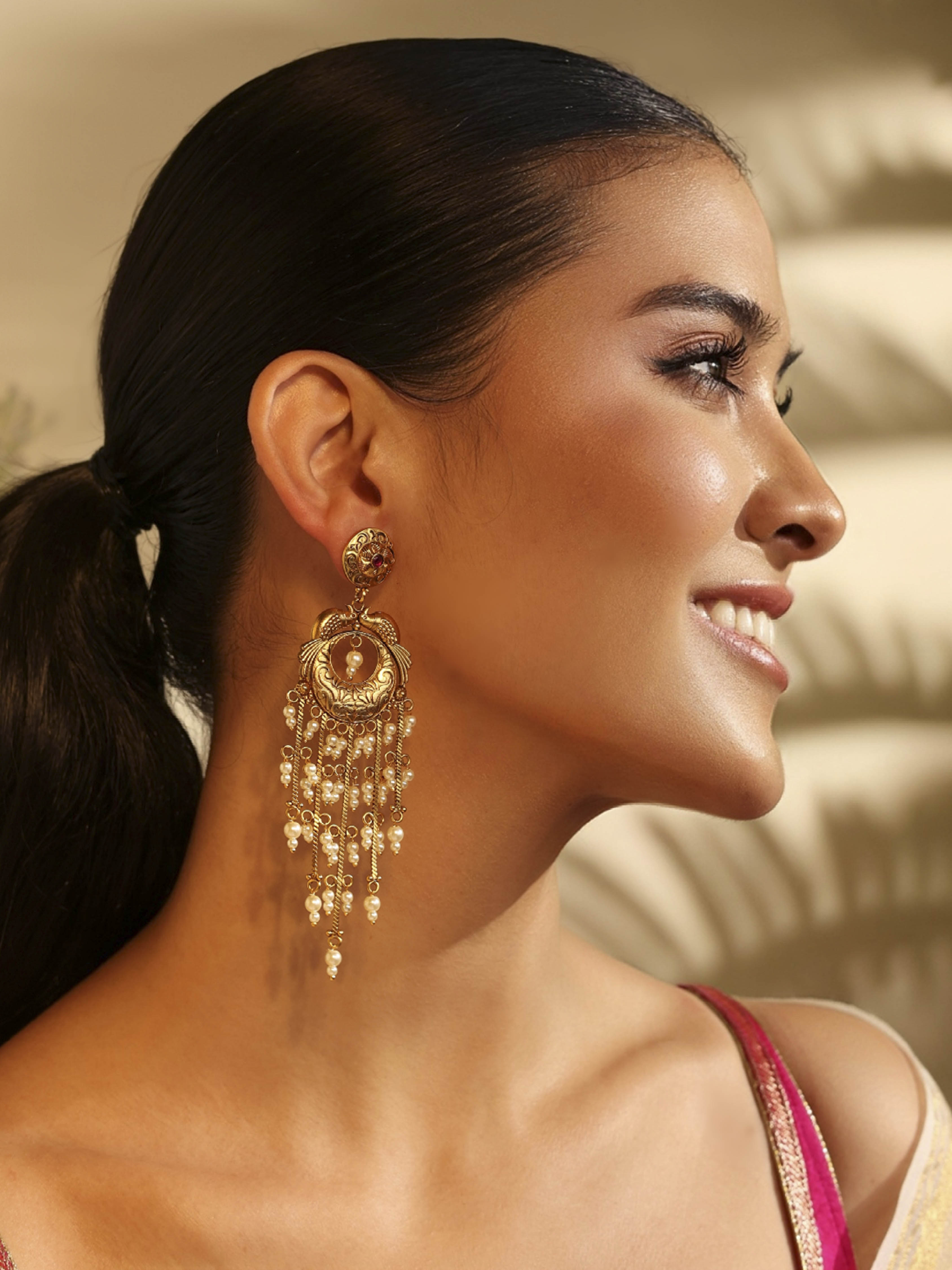 Gold Brass Drop & Danglers image number 1