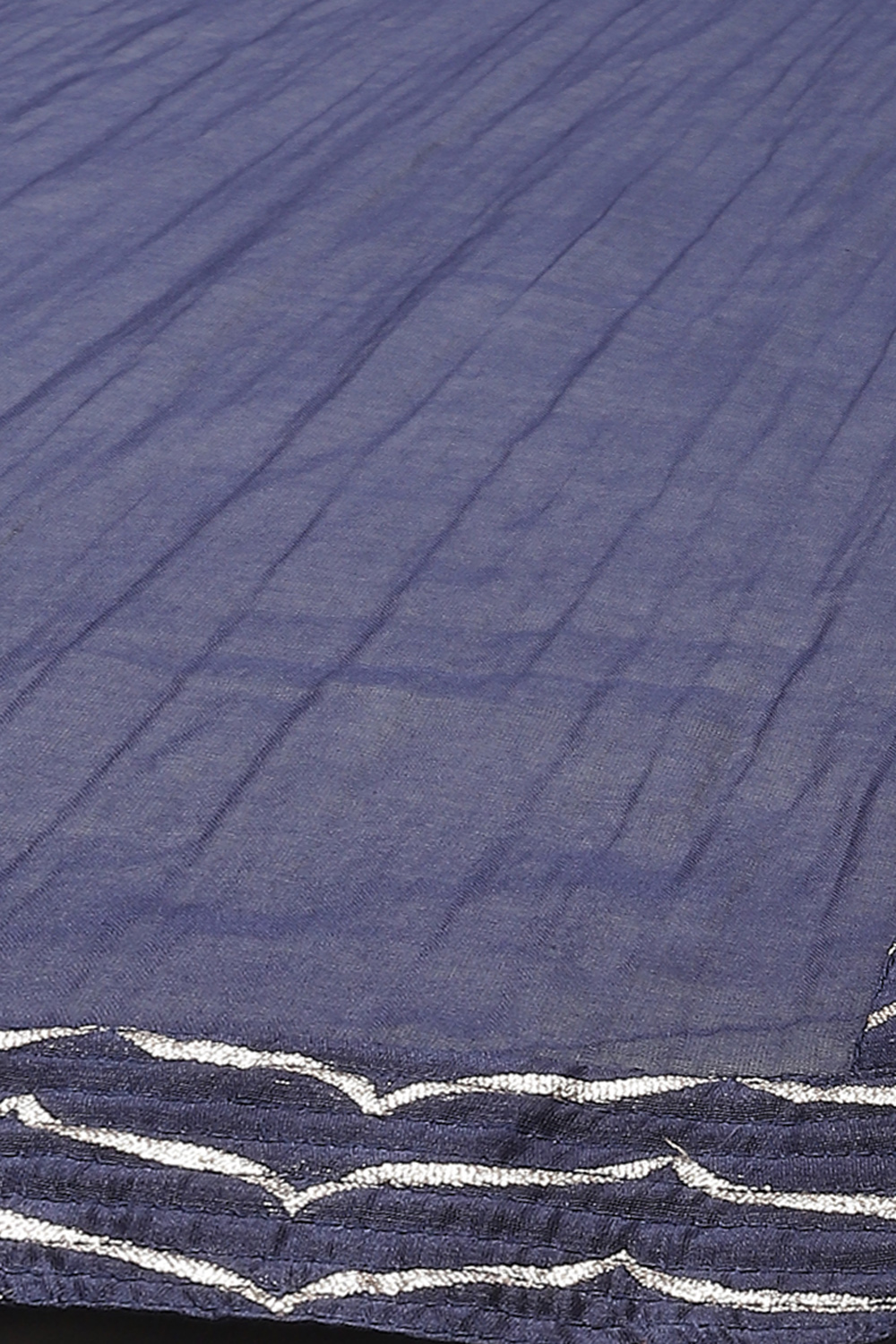 Blue Cotton Silk Straight Yarndyed Suit Set image number 3