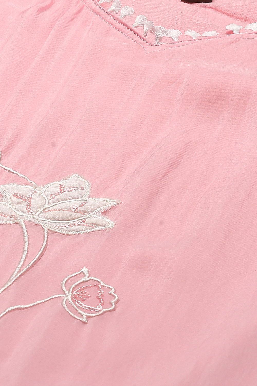 Baby Pink Organza Unstitched Suit set image number 2