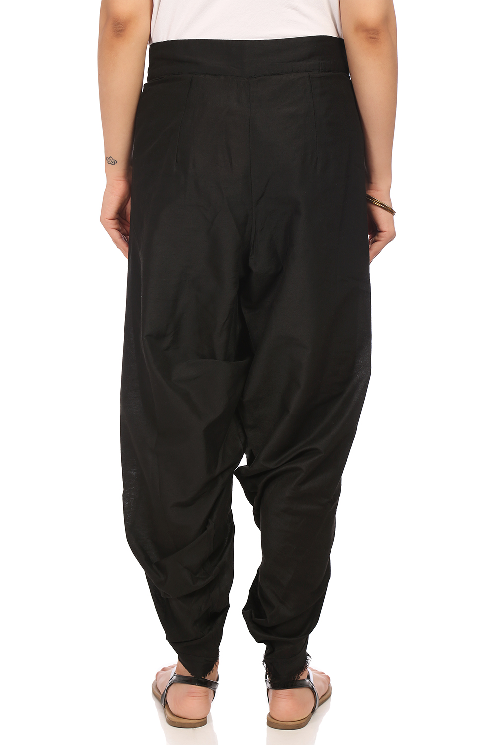 Cream Poly Viscose Petal Pants image number 3