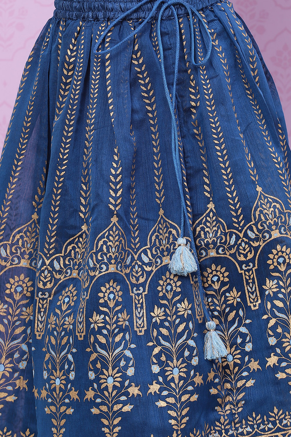 Plum Art Silk Flared Lehenga image number 2