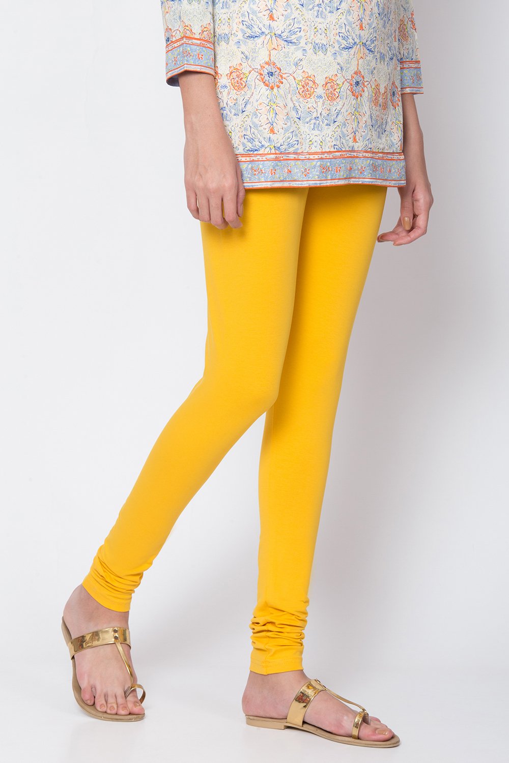Fuschia Cotton Blend Solid Churidar image number 0