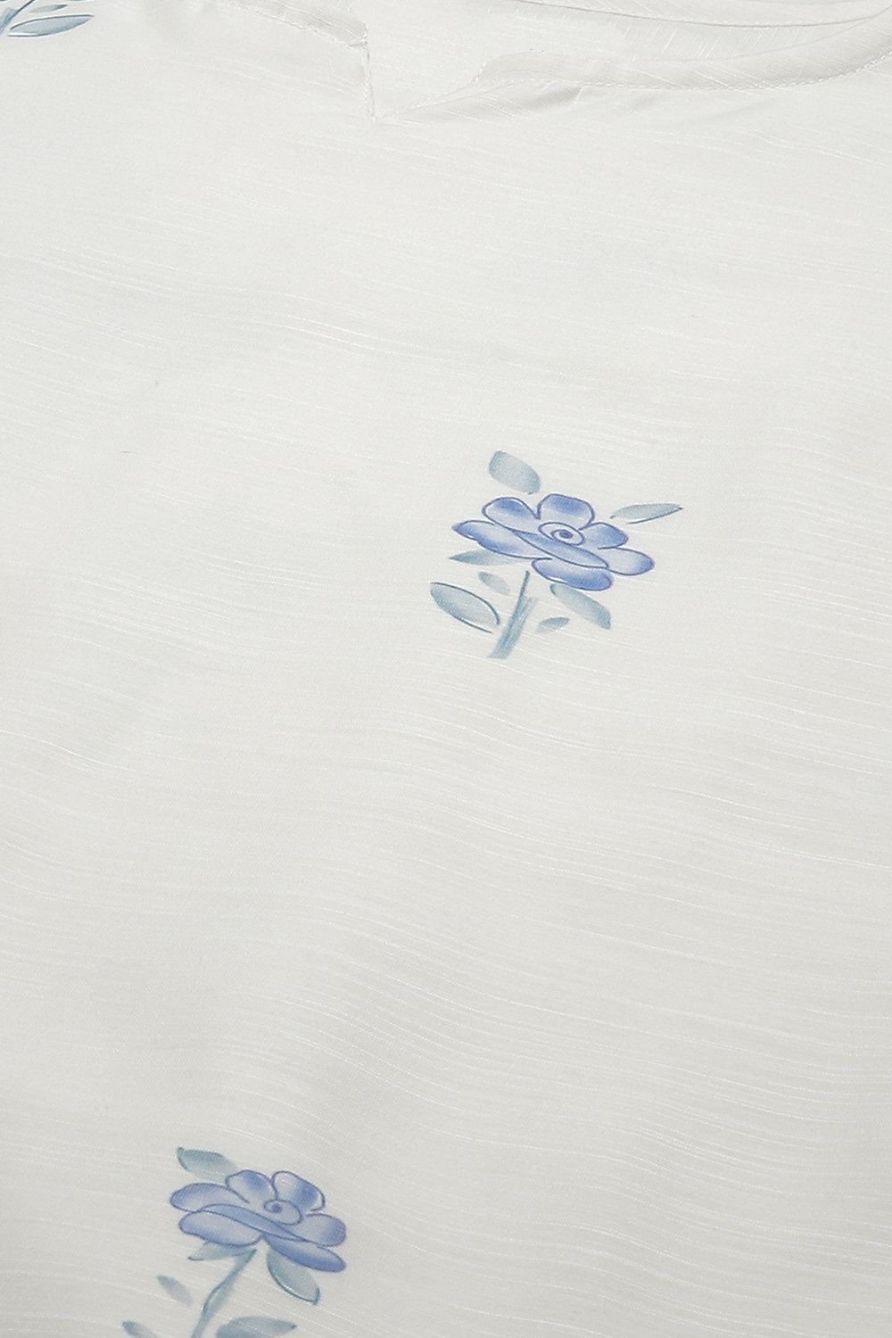 Blue Linen Digital Print Unstitched Suit Set image number 15