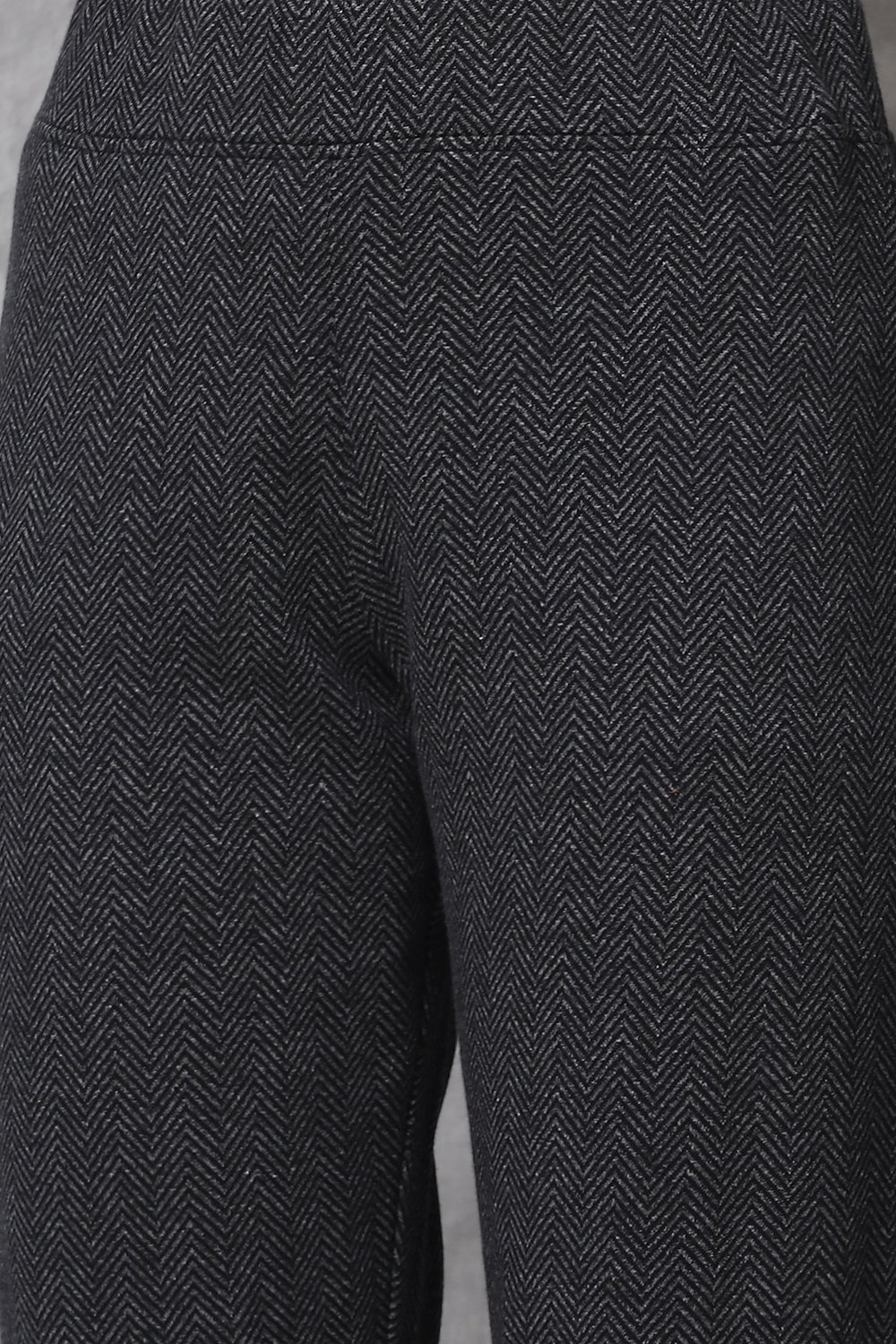 Navy Straight Cotton Pants image number 1