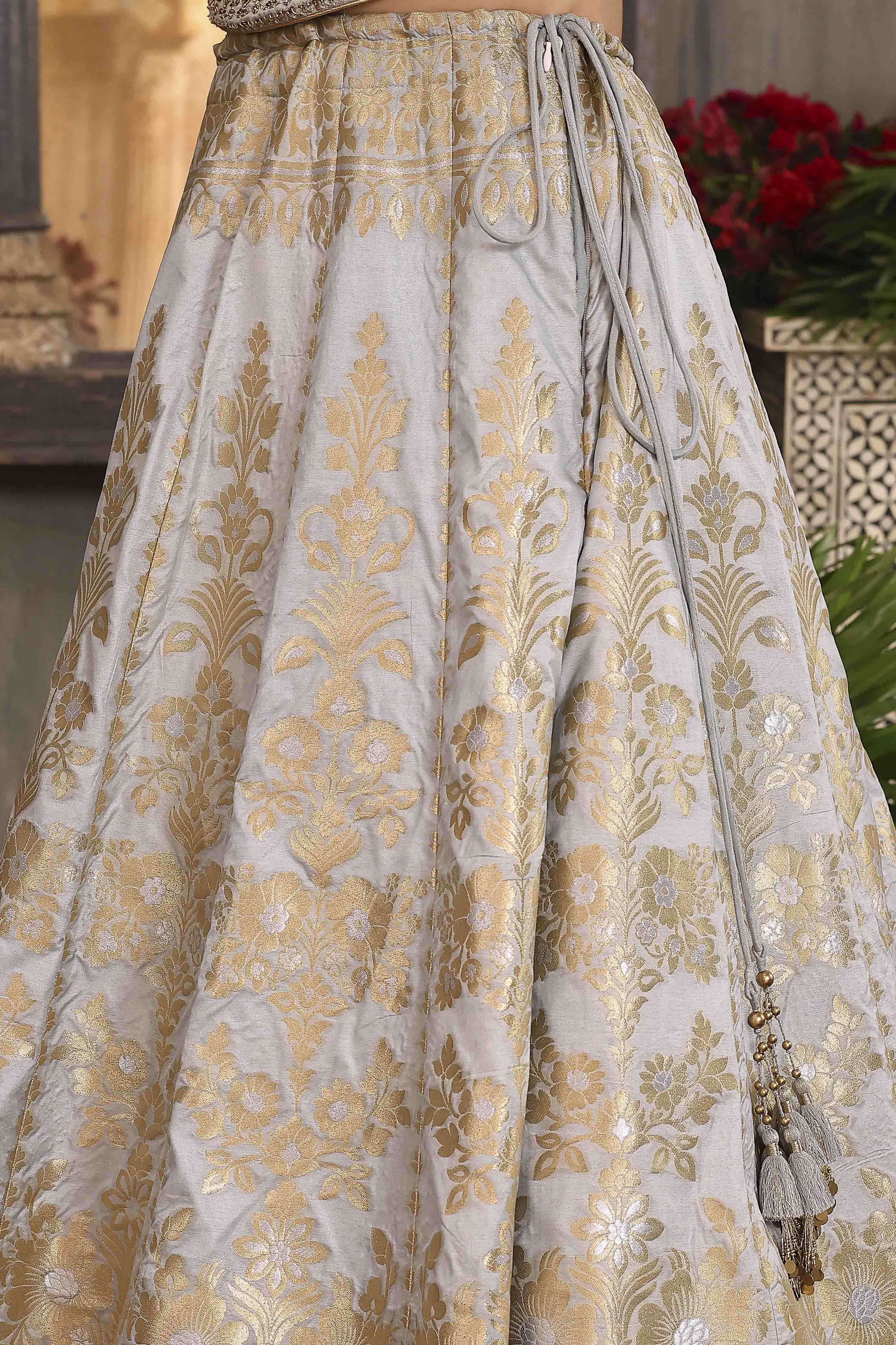 Fuchsia Cotton Kalidar Dyed Lehenga Set image number 2