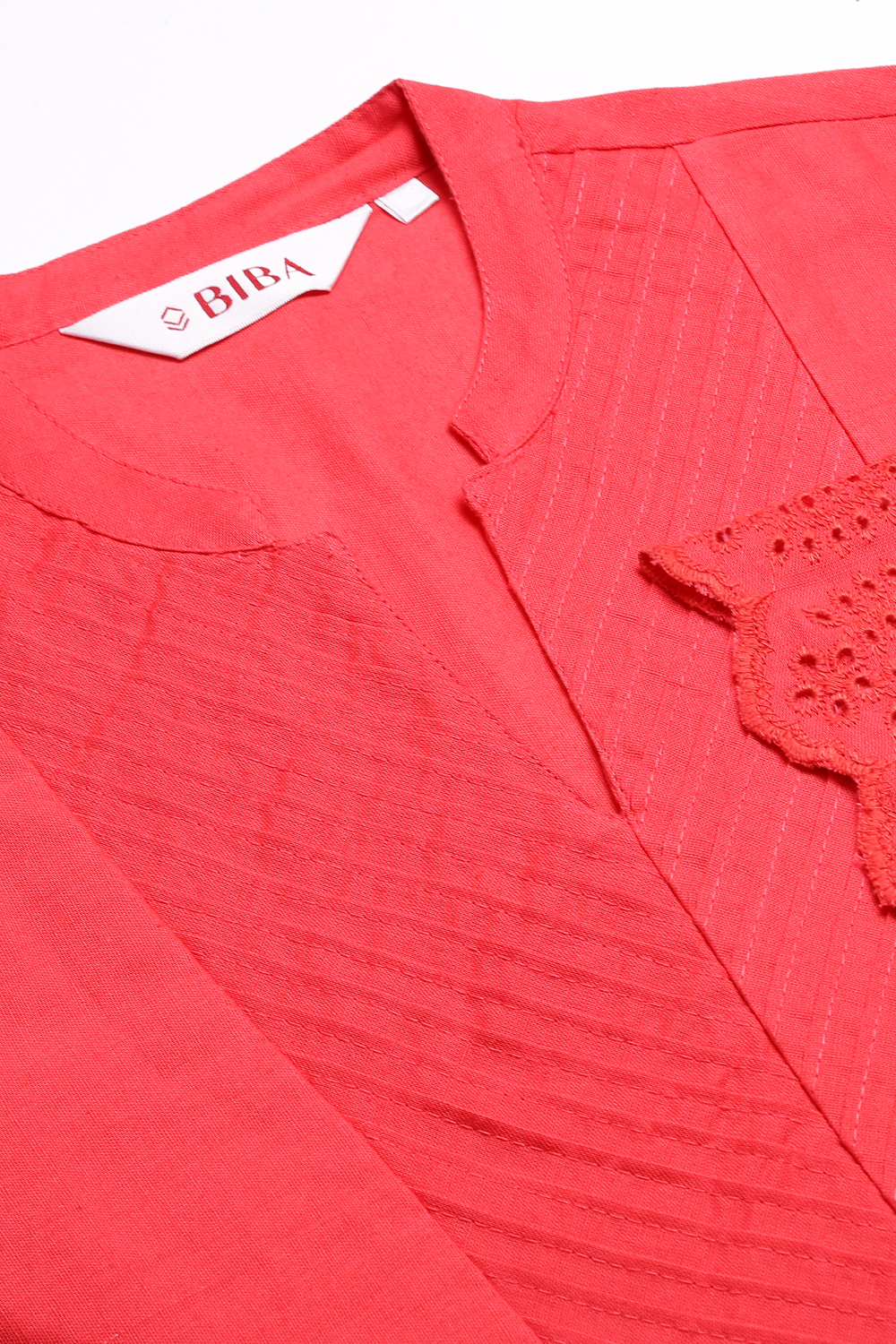 Peach Cotton Flax Kurta image number 1