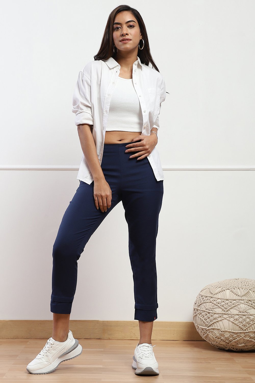 Green Bay Cotton Blend Solid Pant image number 0