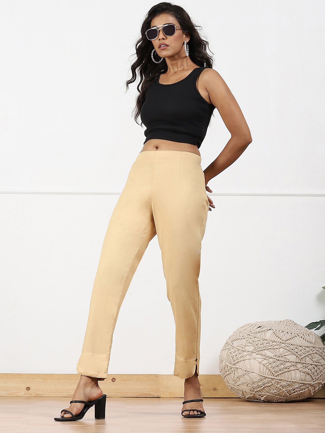 Grey Viscose Blend Pant image number 0