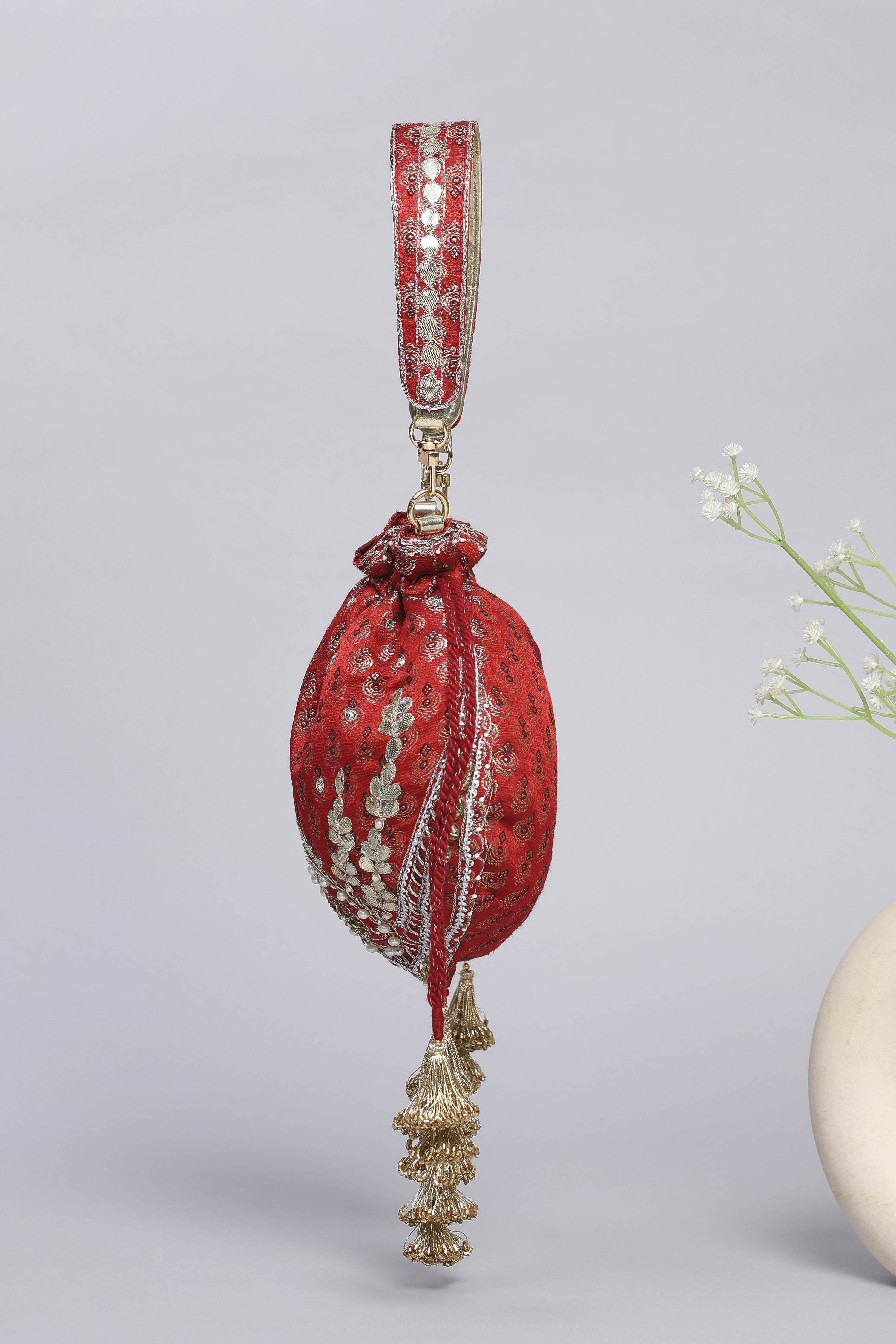 Red Polycotton Potli image number 3