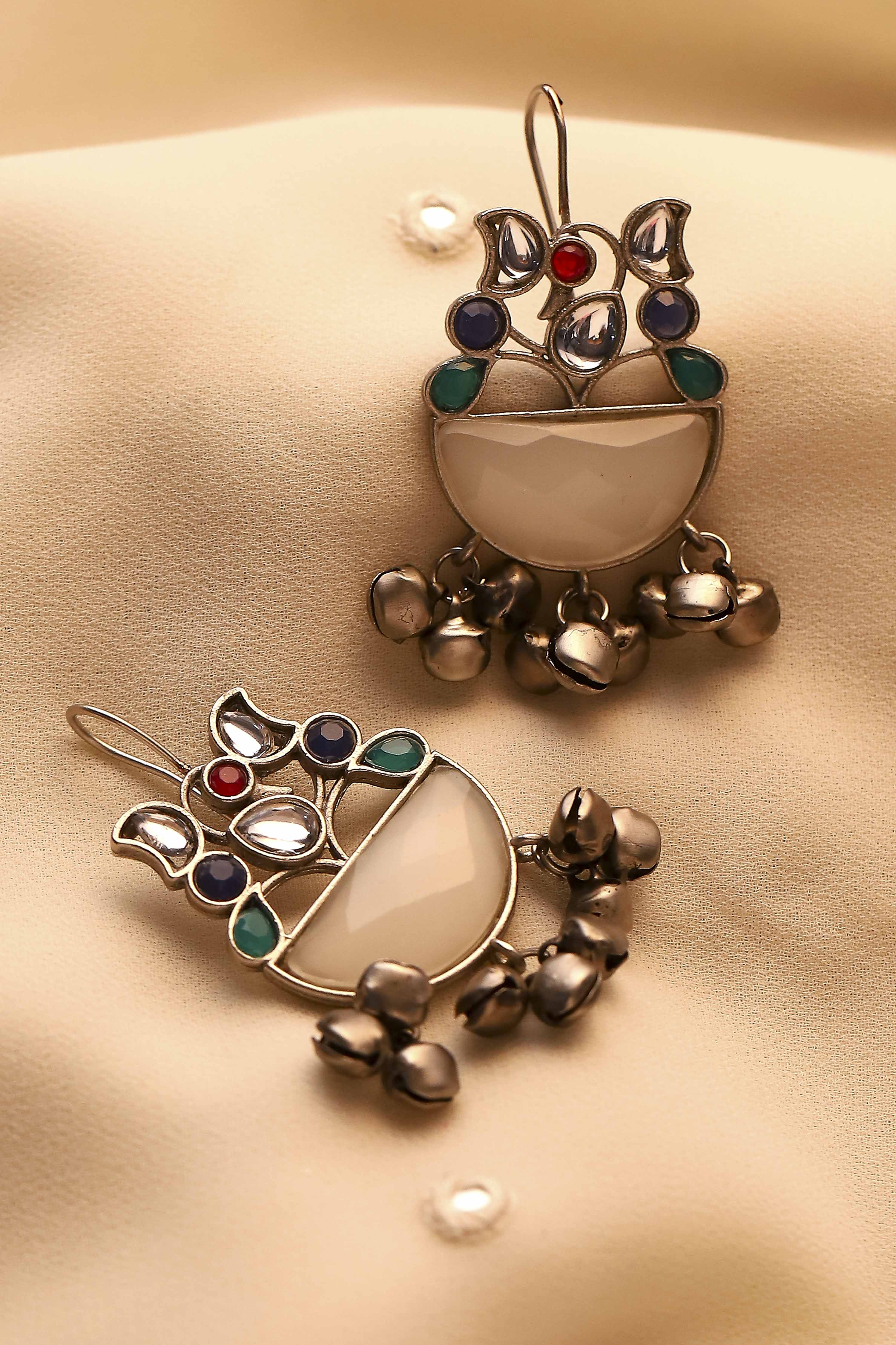 Multicolor Alloy Stone Drop & Danglers image number 0