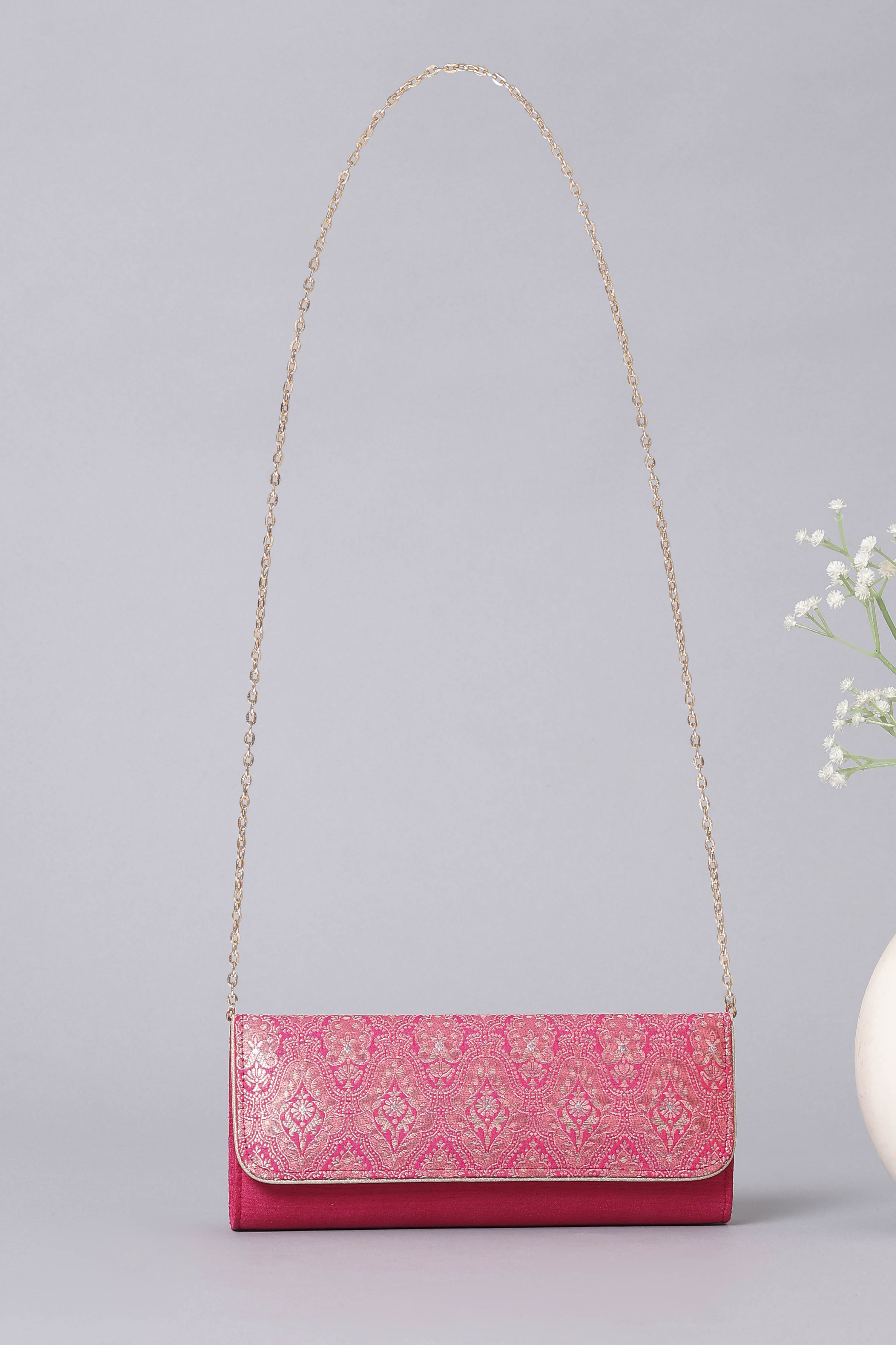 Rani Pink Zardozi-Inspired Clutch image number 2