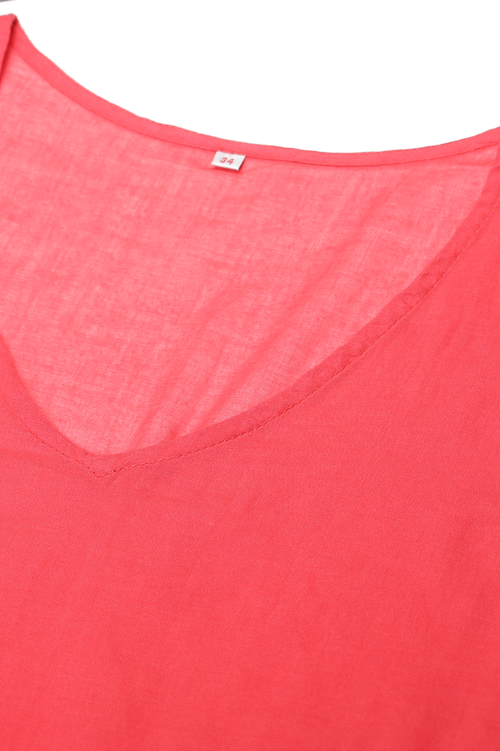 Red Cotton A Line Fusion Wear Dress image number 2