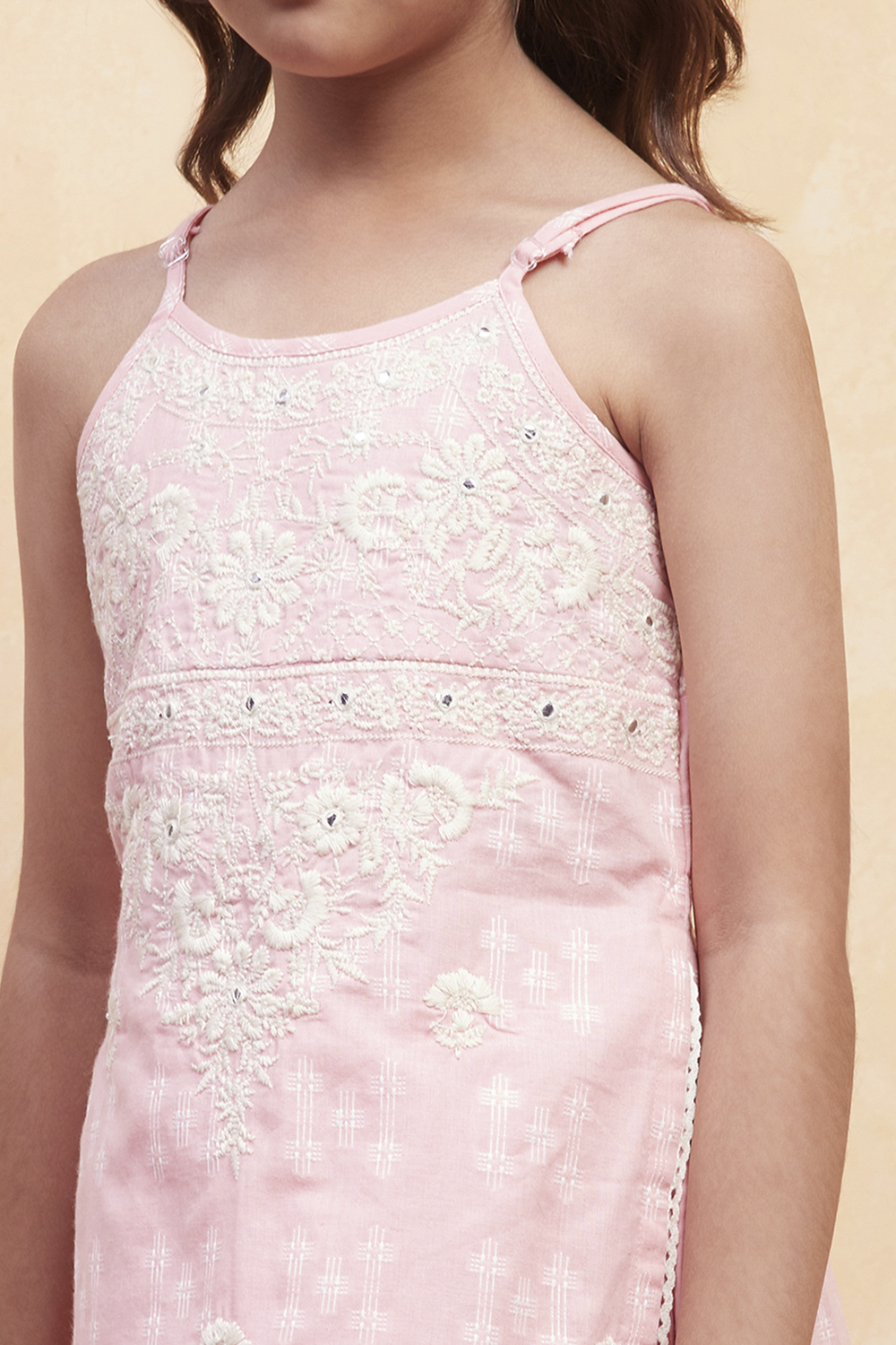 Pink Cotton Straight Suit Set image number 1