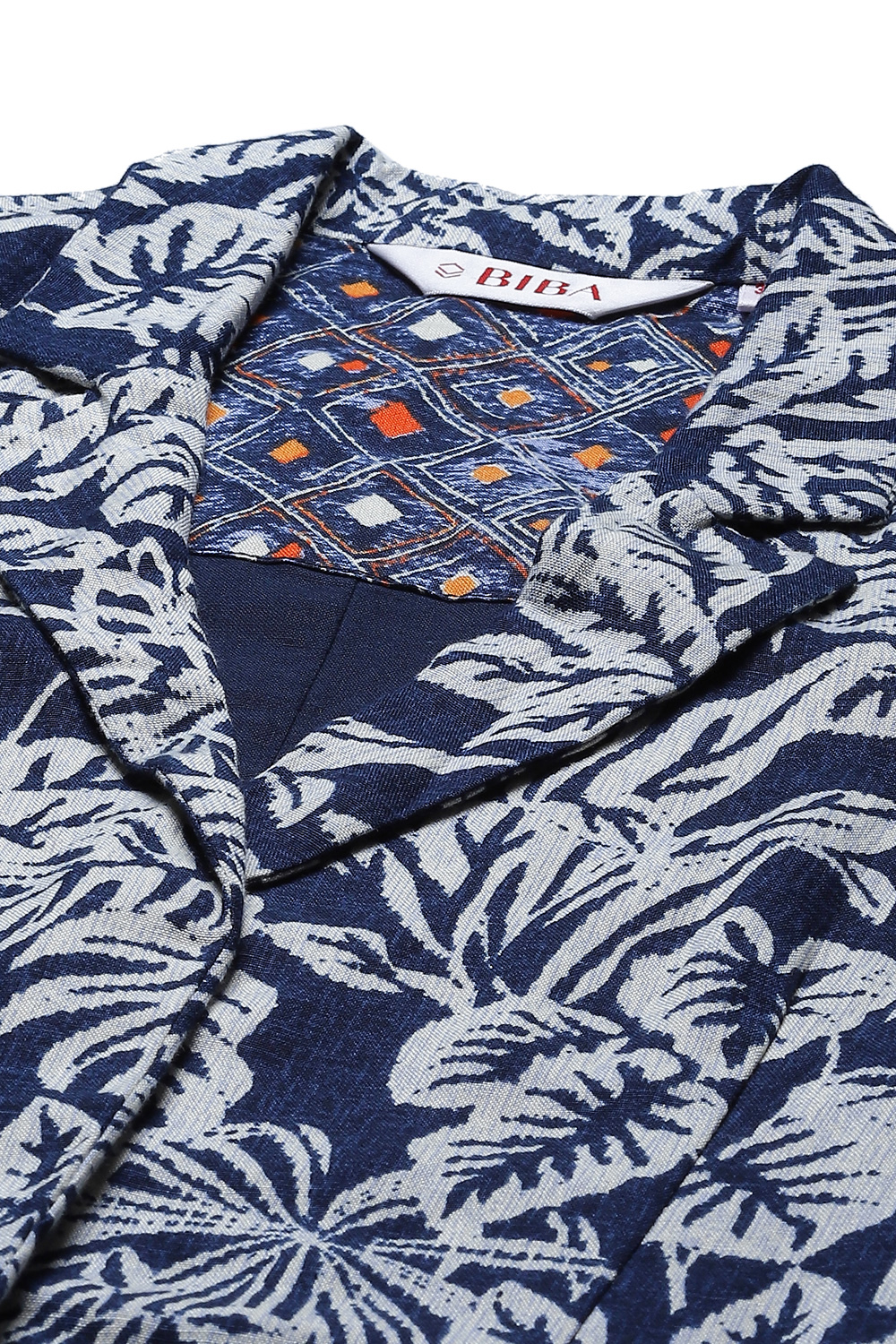 Indigo LIVA Printed Blazer Set image number 1