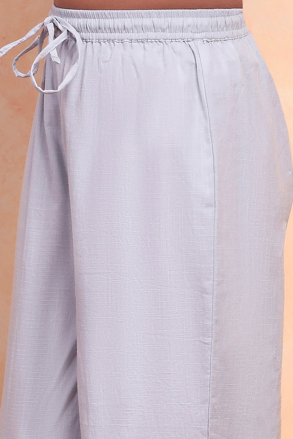 Powder Blue Silk Chanderi Flared Suit Set image number 2