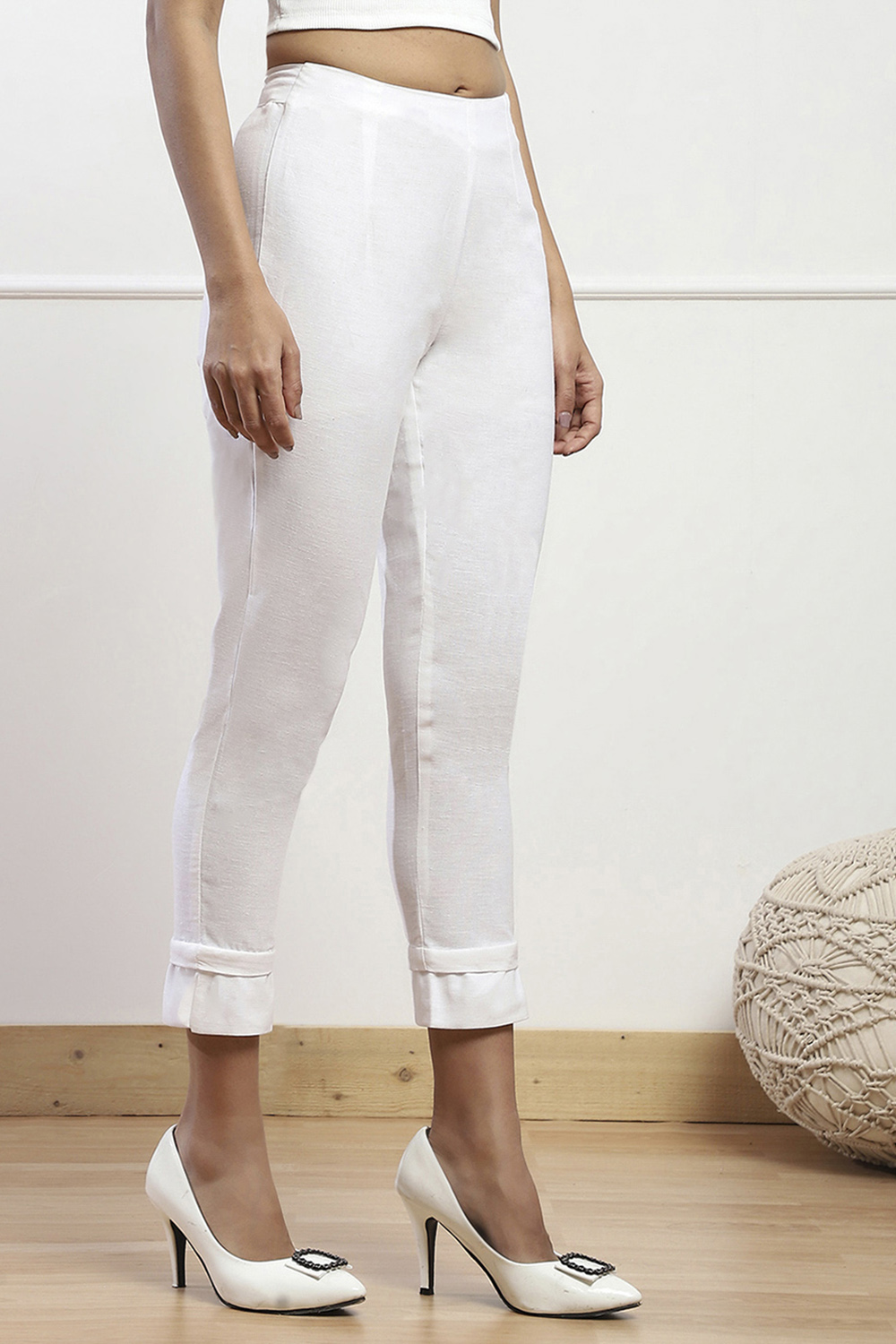 Towny Port Cotton Blend Solid Pants image number 3