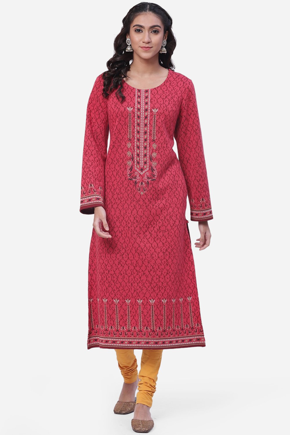 Blue Straight Poly Metallic Kurta image number 0