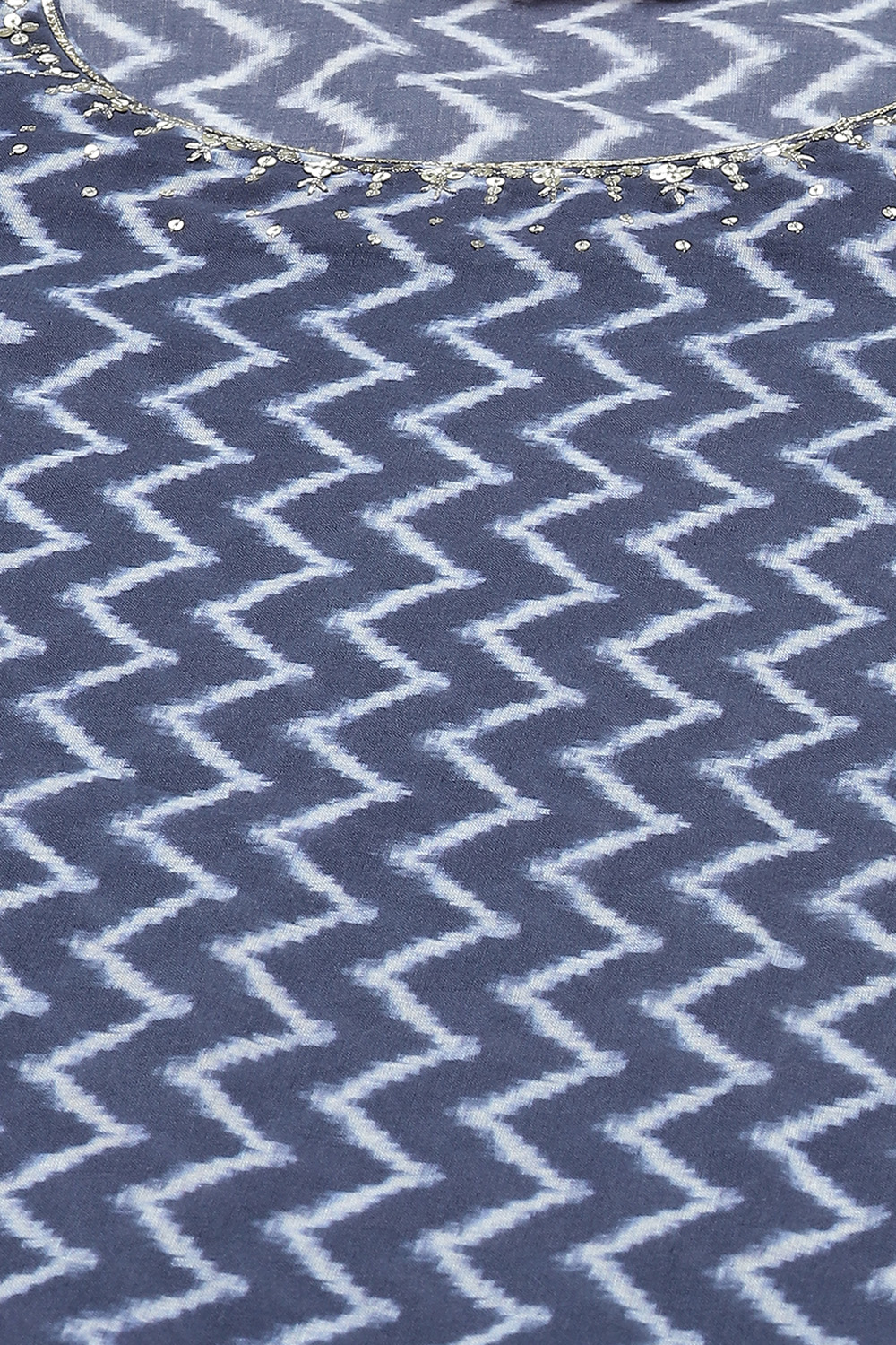 Indigo Straight Kurta Churidar Suit Set image number 1