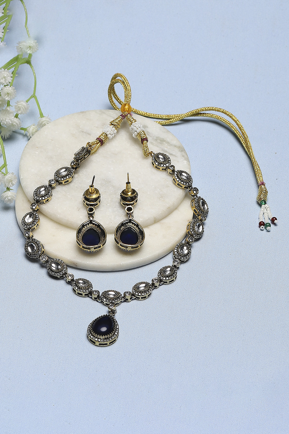 Navy Brass Necklace Set image number 2