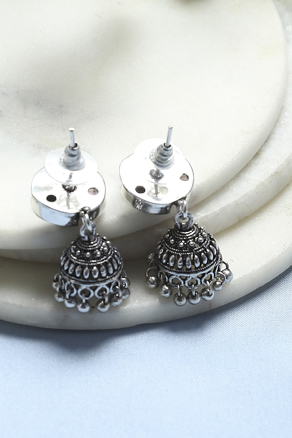 Light Purple Brass Jhumka image number 2
