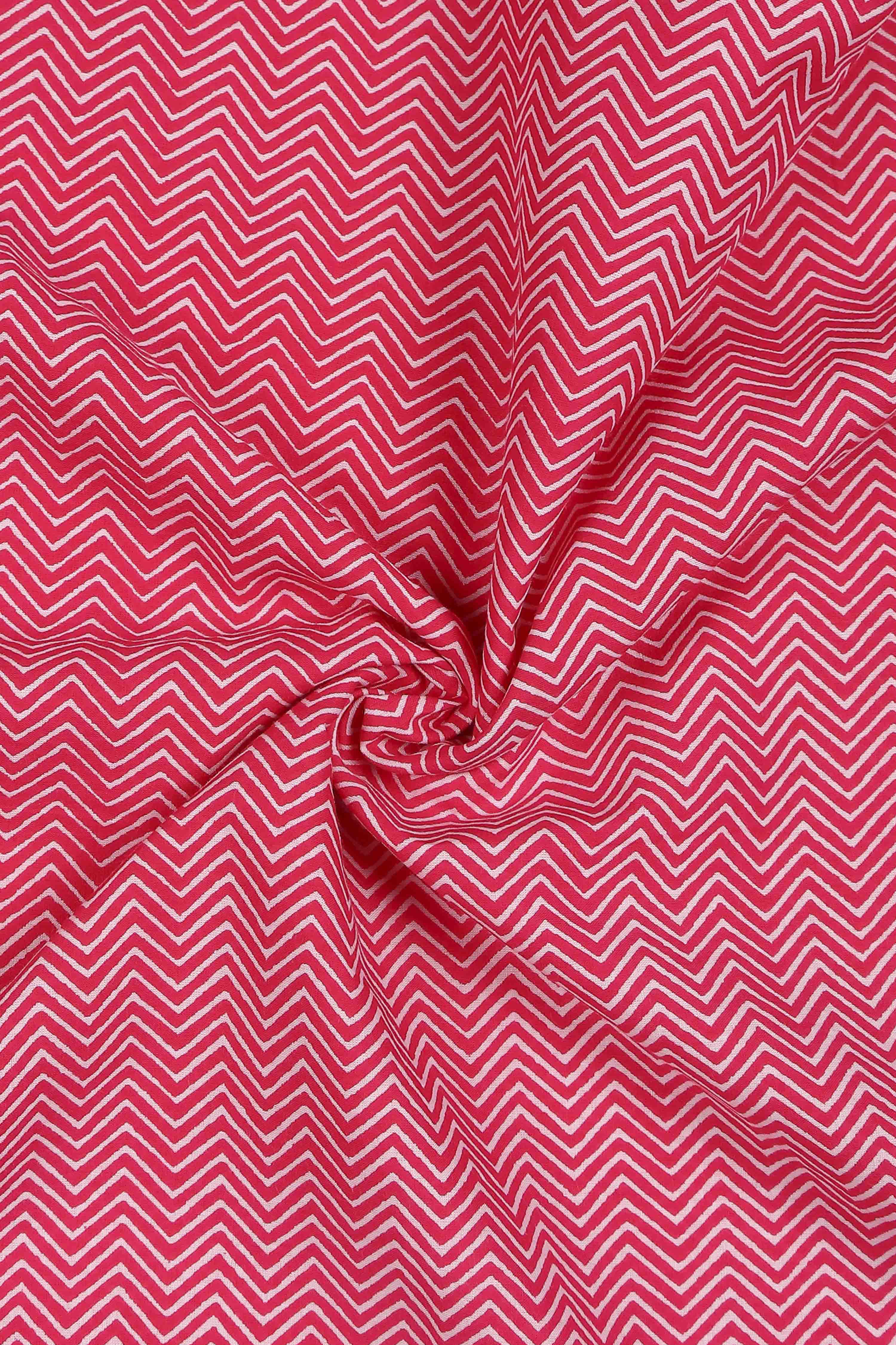 Pink Cotton Printed Embroidered Unstitched Suit Set image number 2