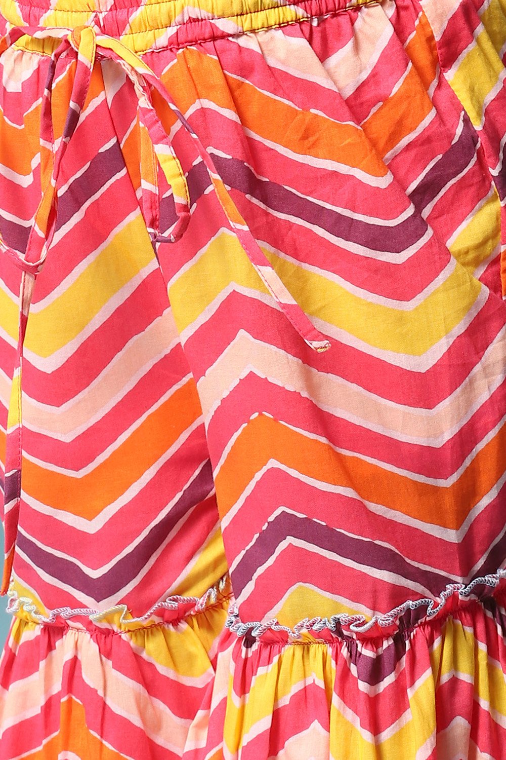 Carmine Pink Cotton Gathered Kurta Garara Suit Set image number 2