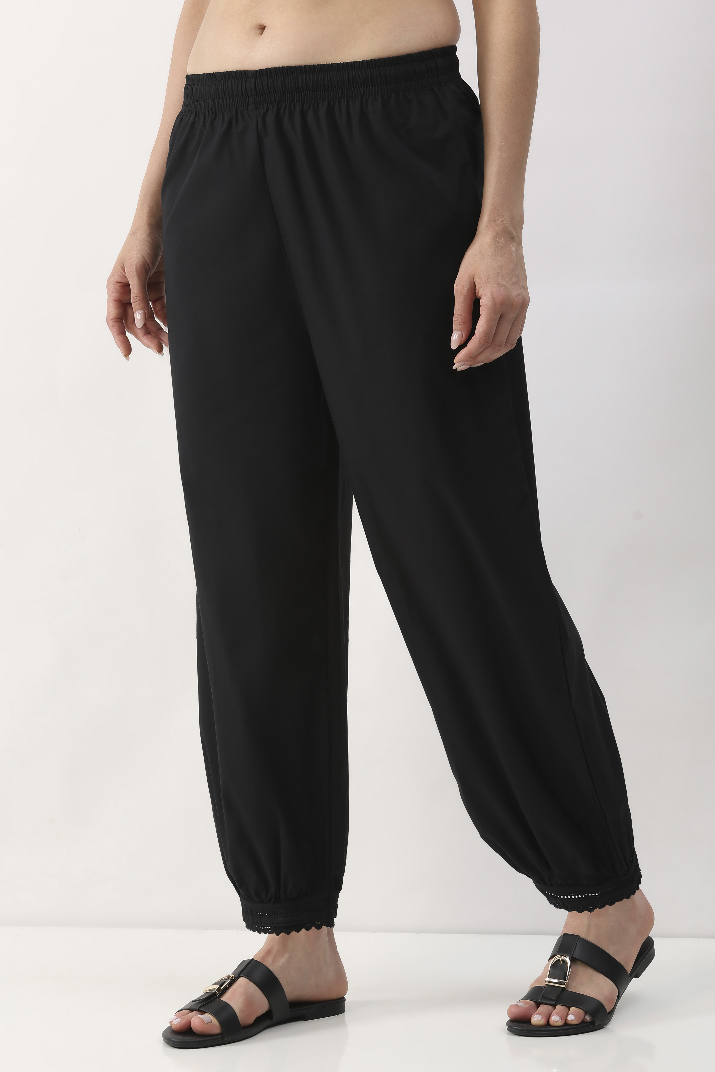 Black Cotton Regular Salwar image number 2