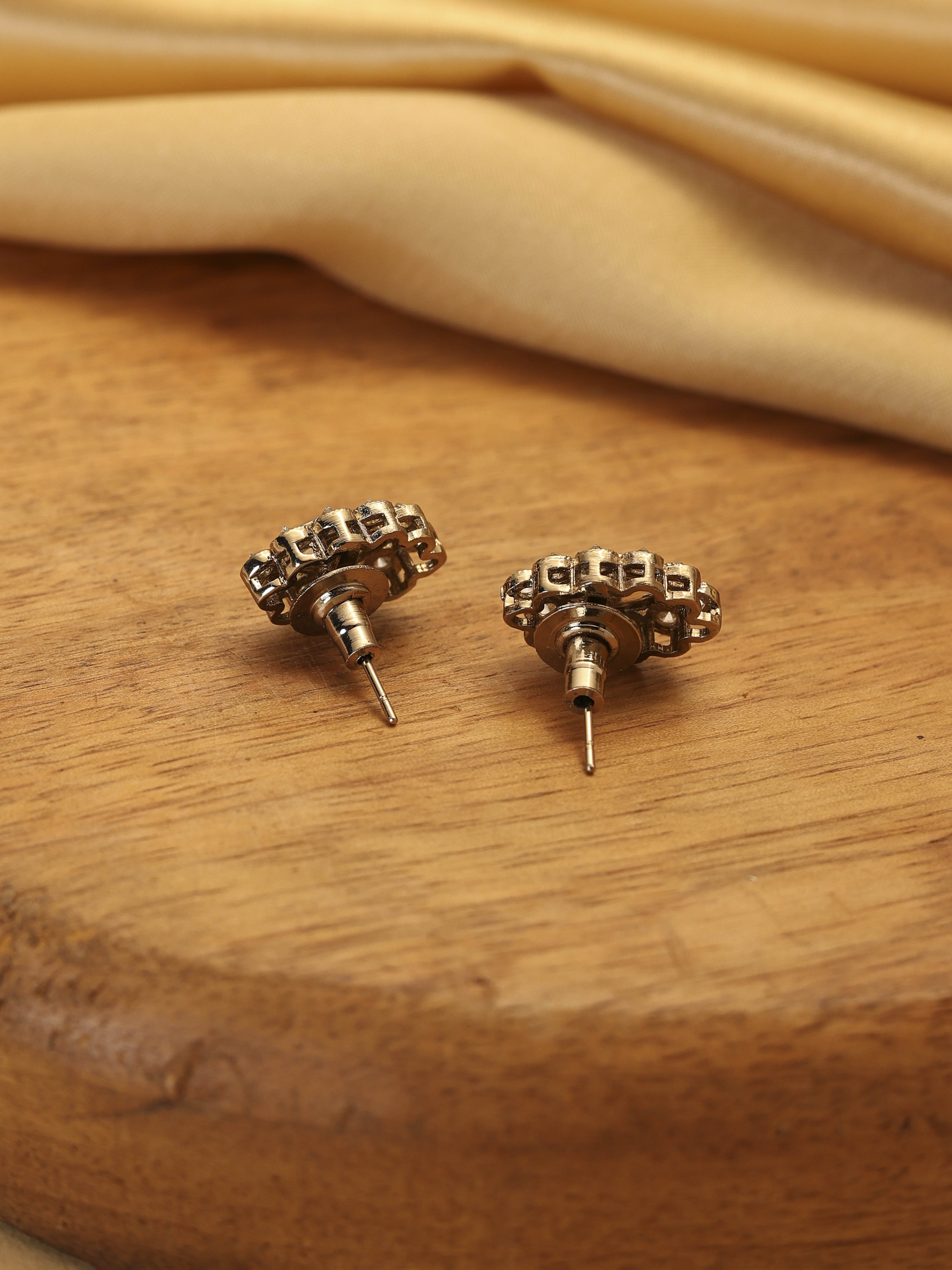 White Gold Plated Brass Studs image number 2