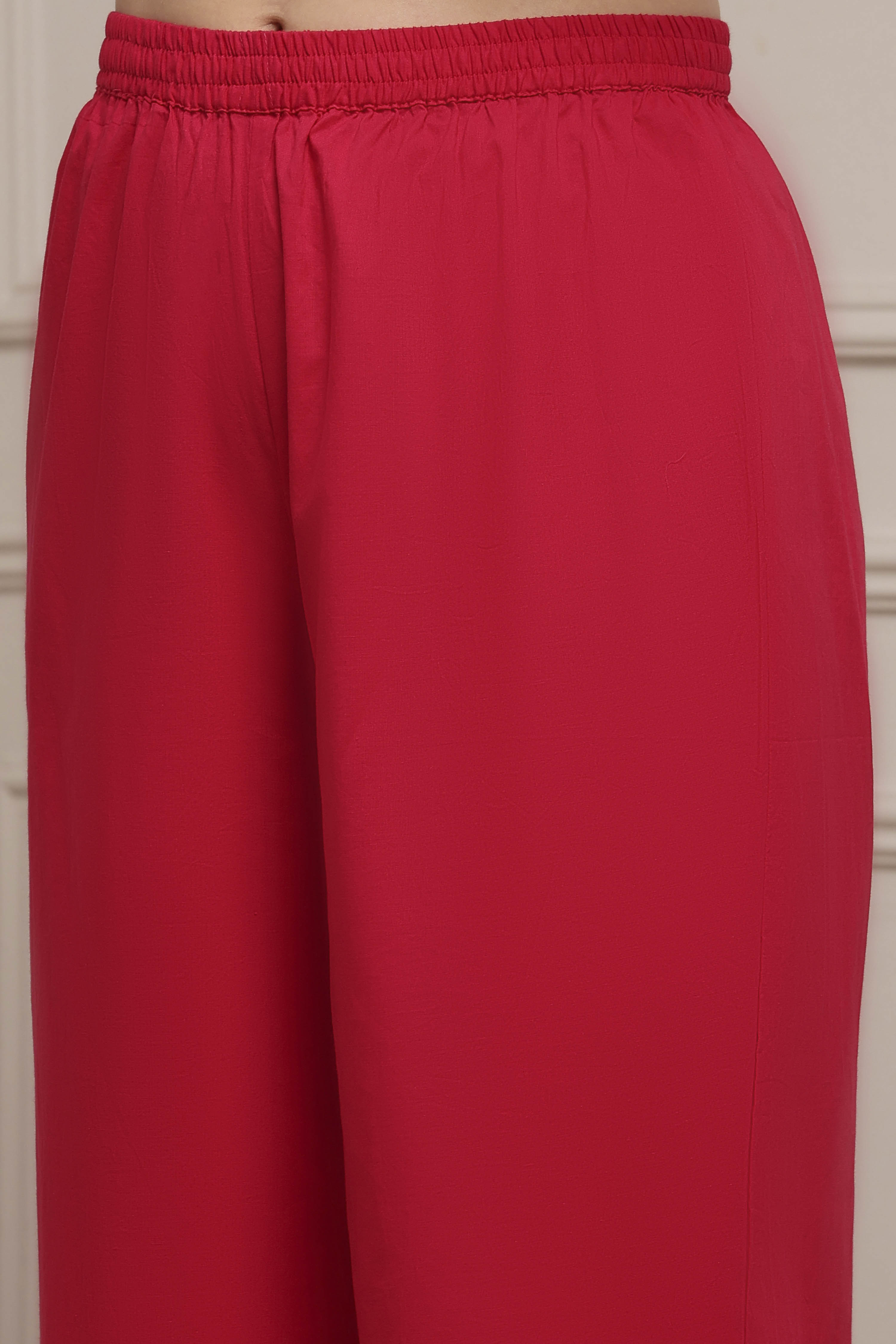 Fuchsia Polyester Blend Anarkali Embroidered Suit Set image number 2