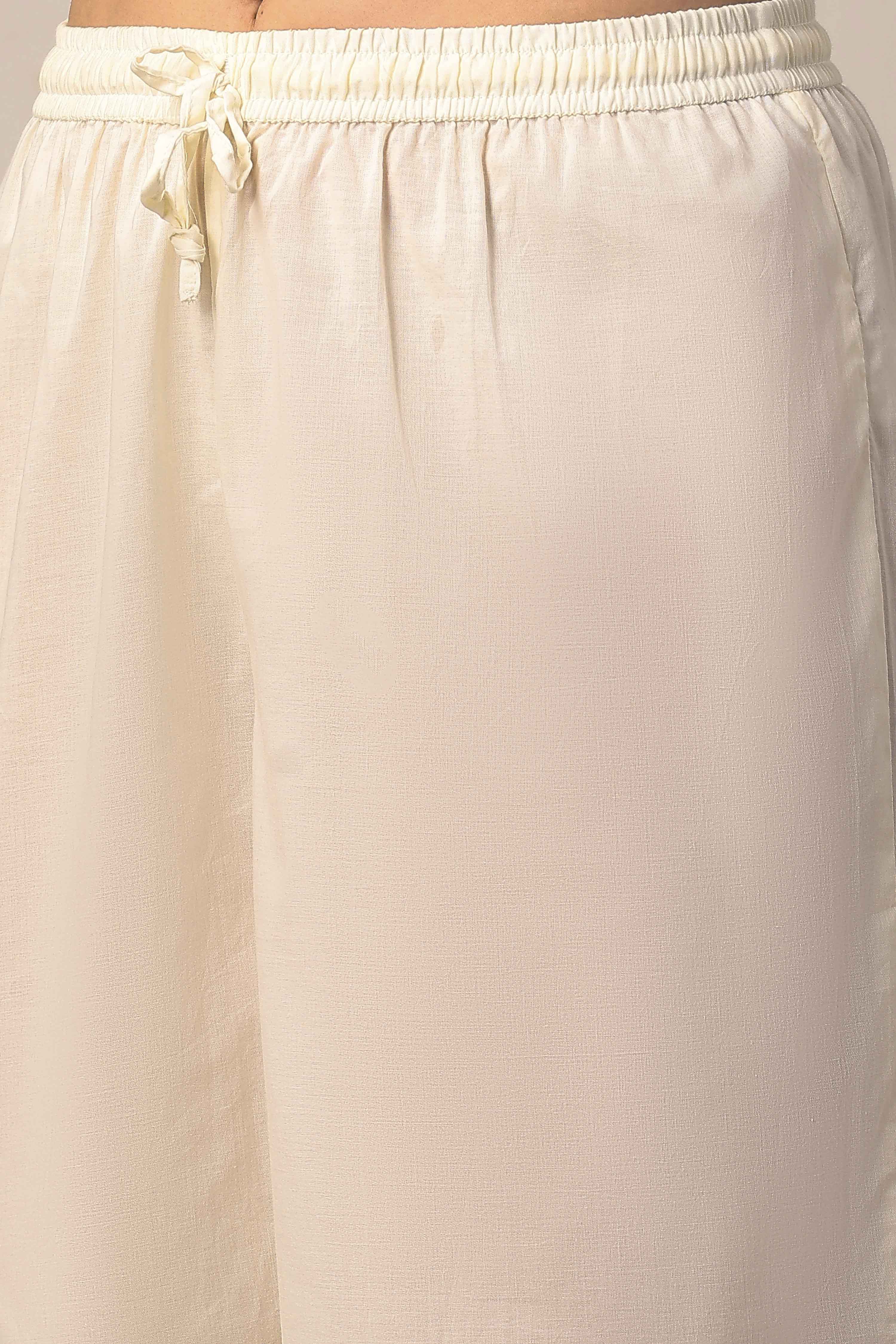 White Poly Chanderi Floral Printed Kalidar Suit Set image number 2