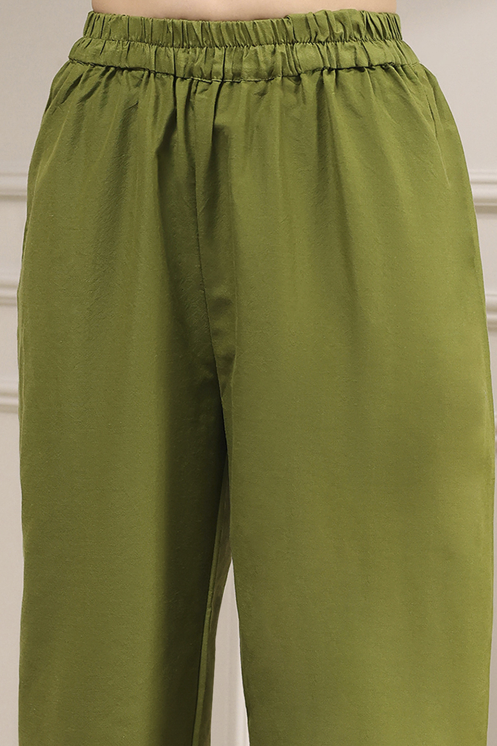 Green Tussar Digital Print Unstitched Suit Set image number 3