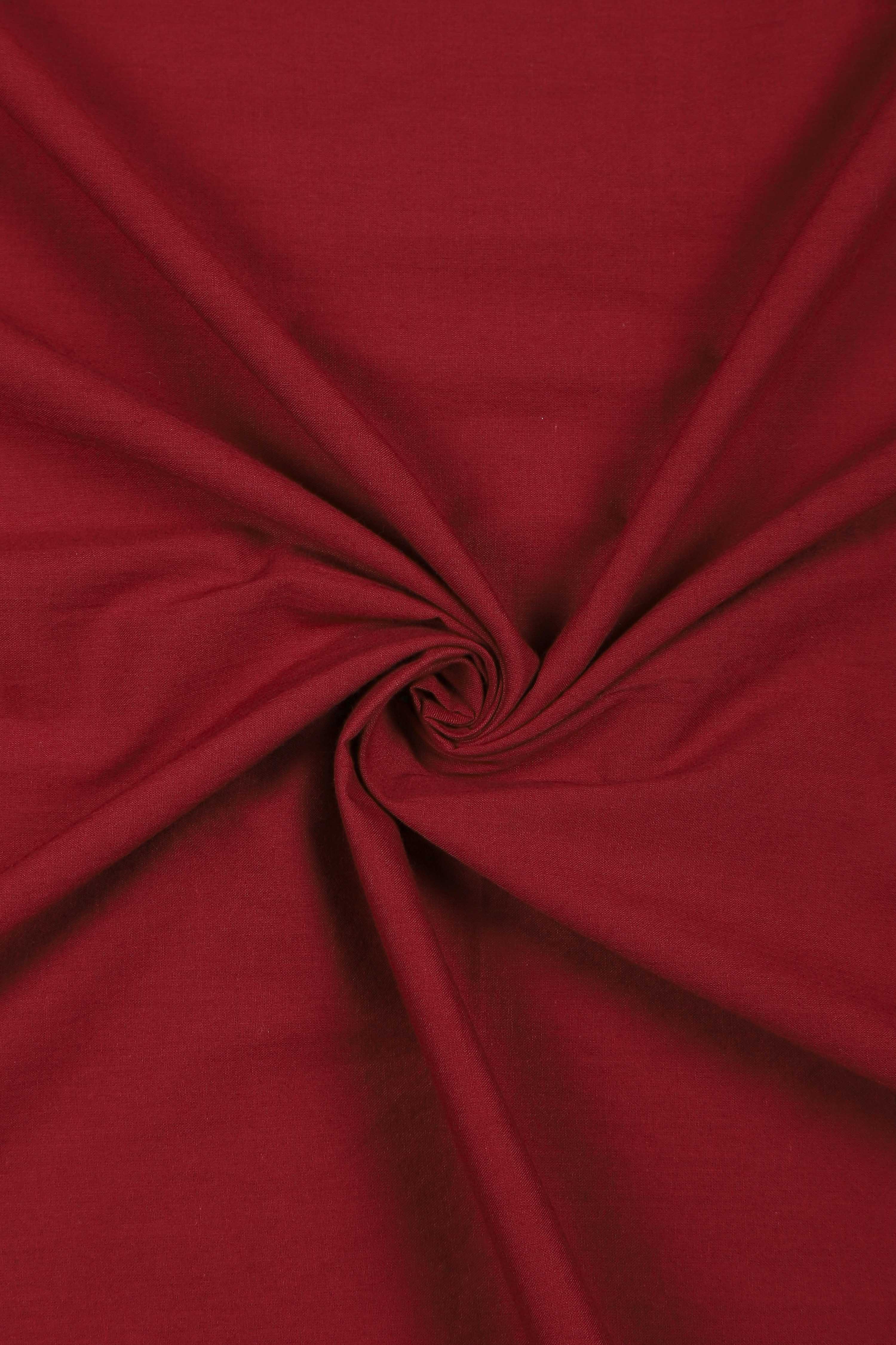 Red Cotton Printed Embroidered Unstitched Suit Set image number 2