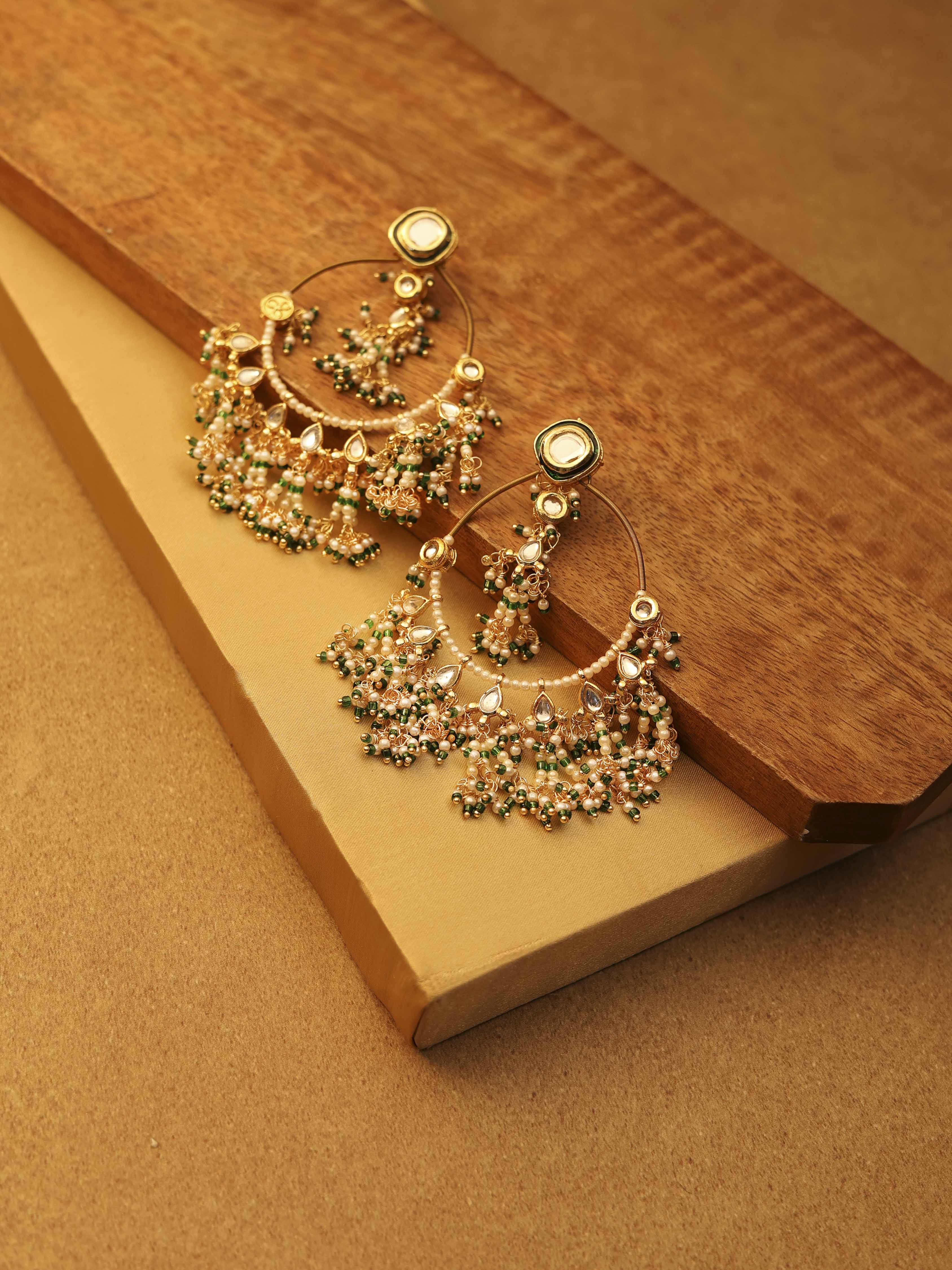 Green Brass Drop & Danglers image number 0