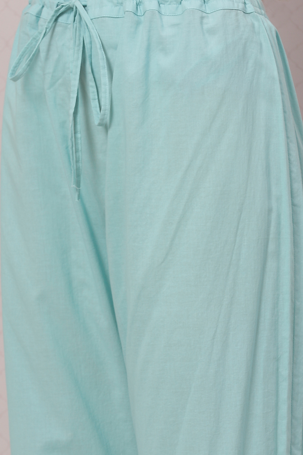 Sky Blue Cotton Flared Kurta Set image number 2