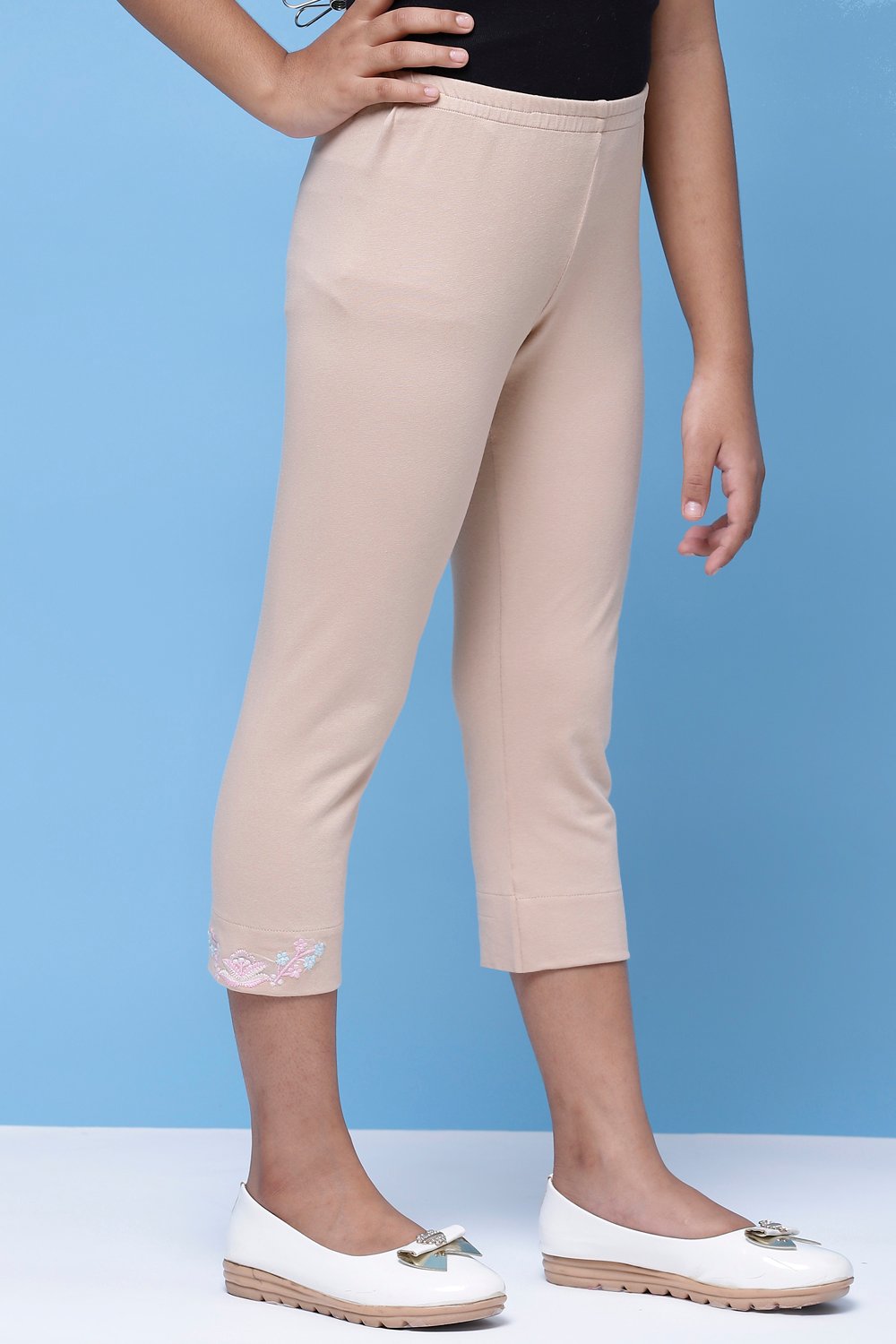 Black Cotton Lycra Capris image number 3