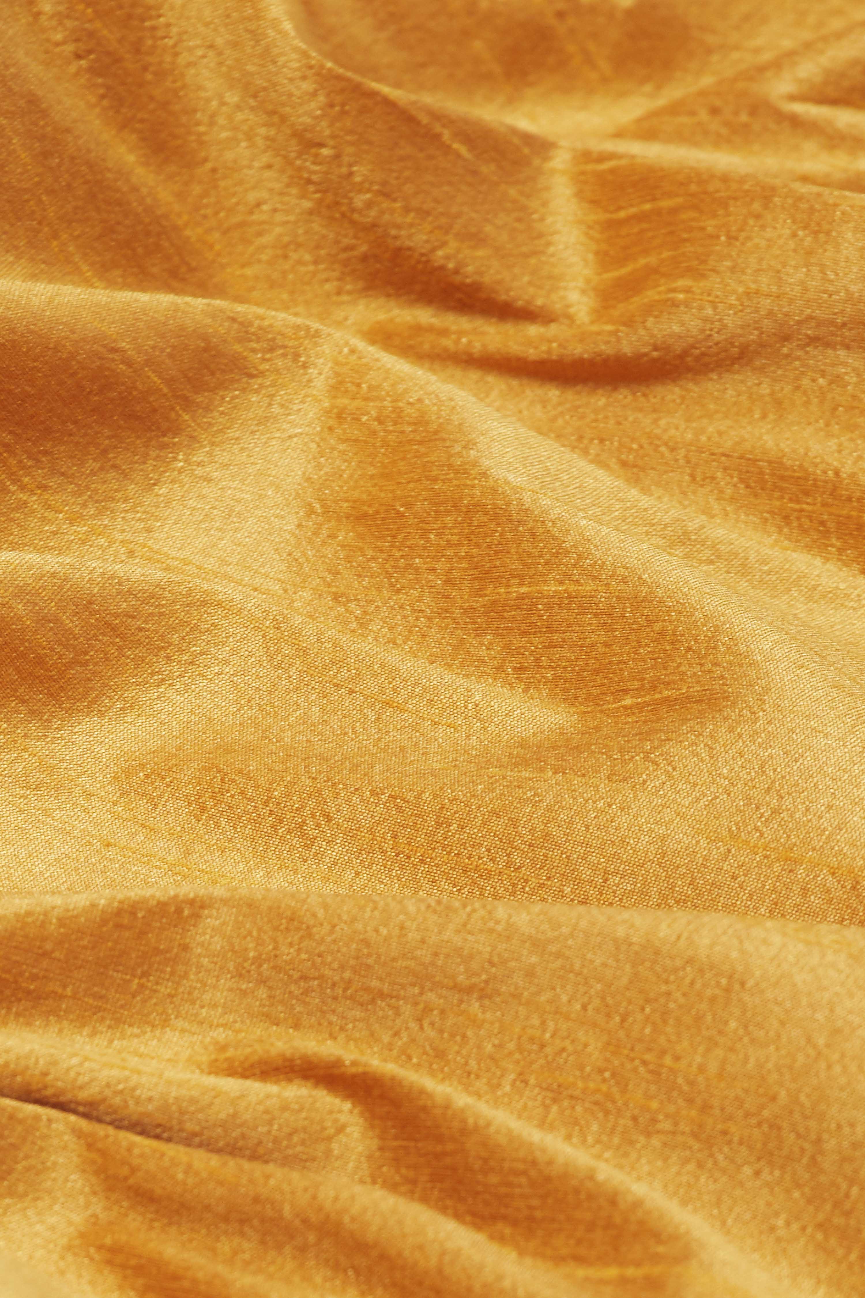 Mustard Poly Dupion Solid Flared Maxi Skirt image number 2