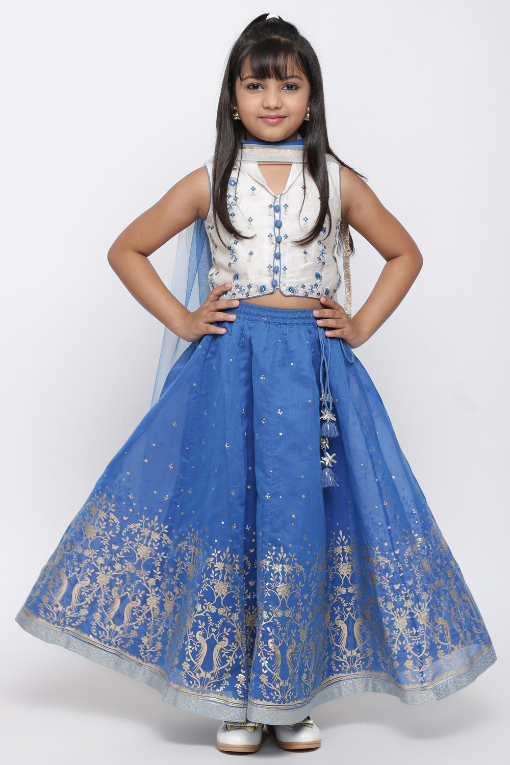 Blue Cotton Lehenga Set image number 0