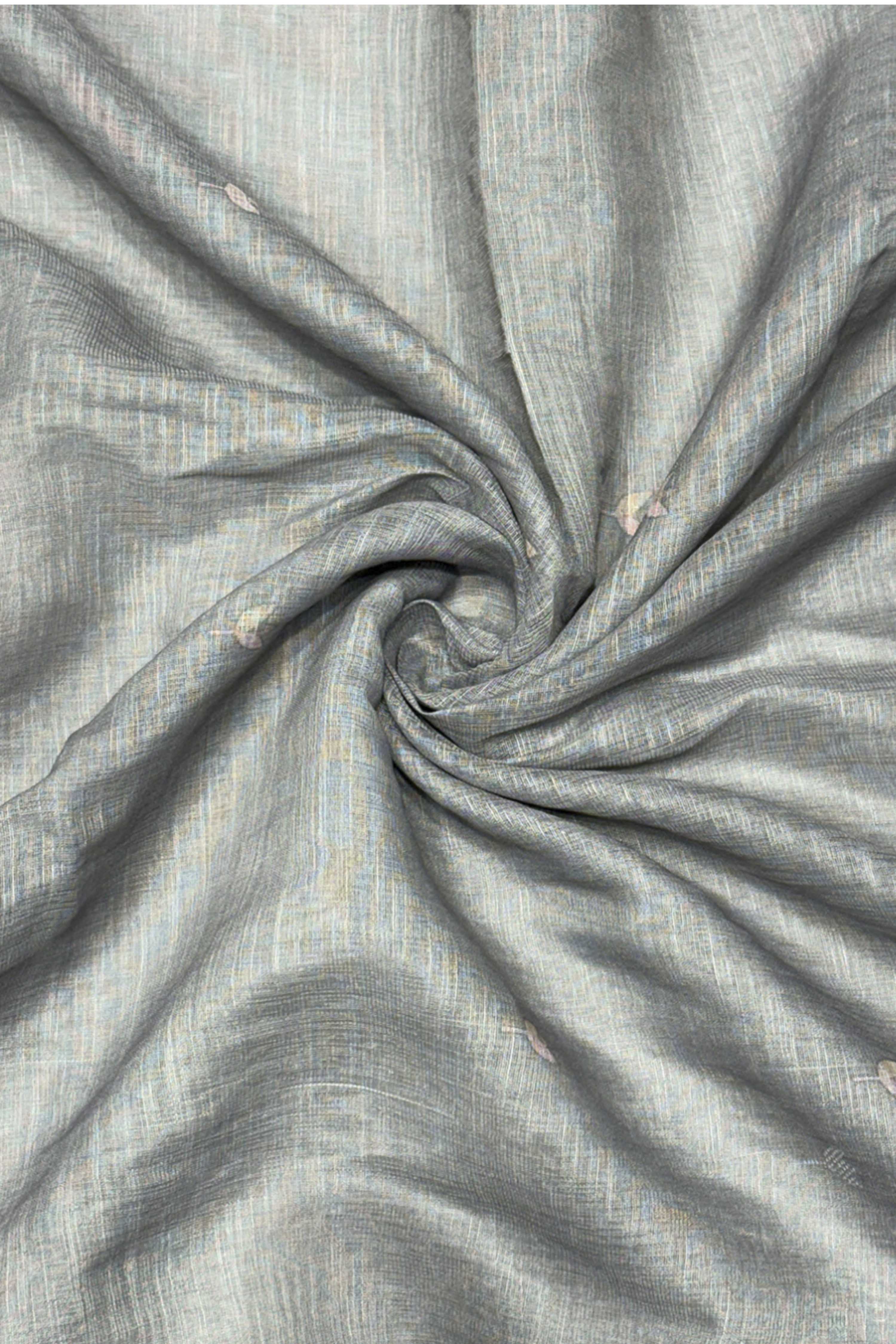 Peach Linen Printed Unstitched Suit Set image number 3
