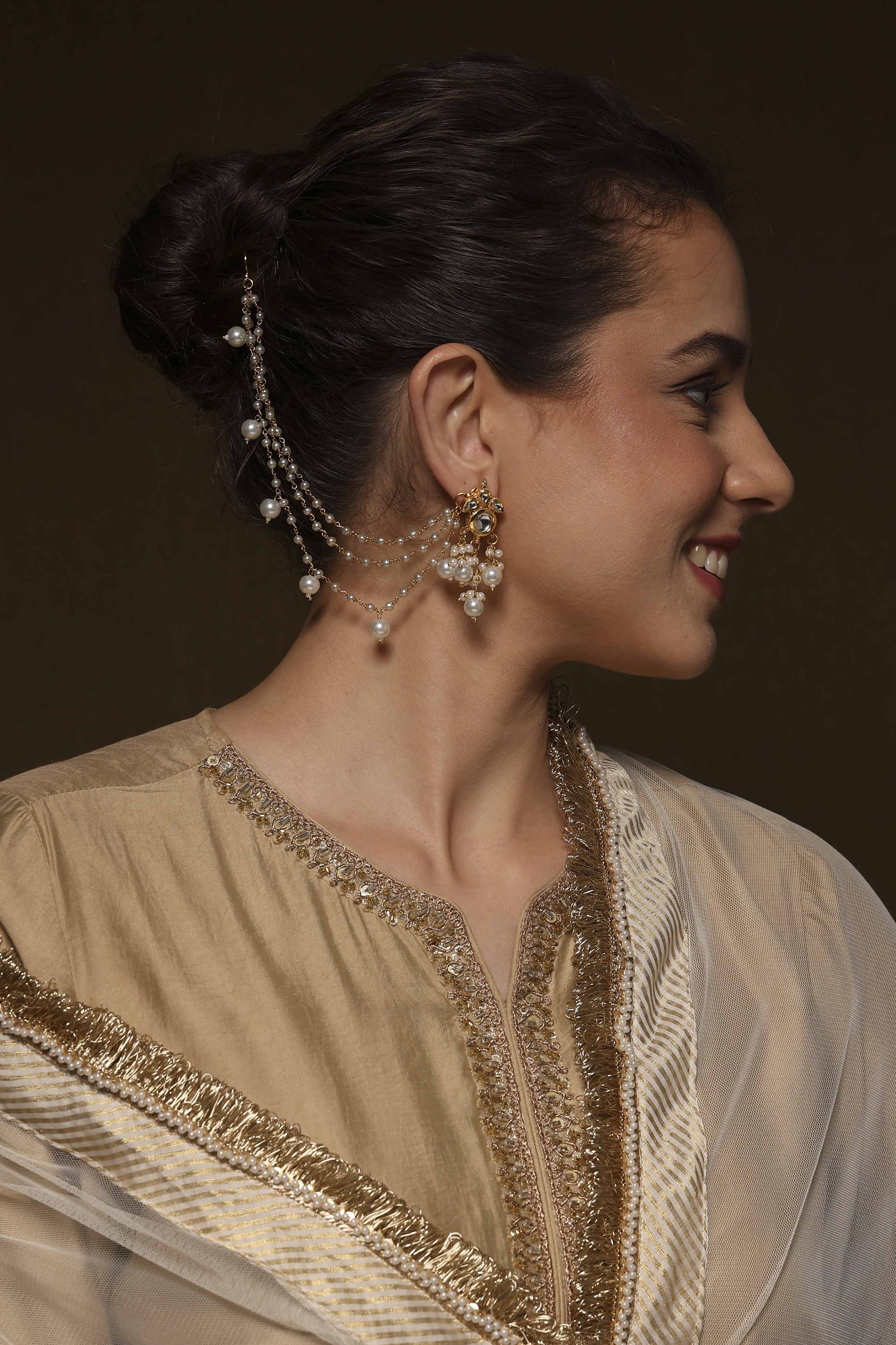White Brass Drop & Danglers image number 3